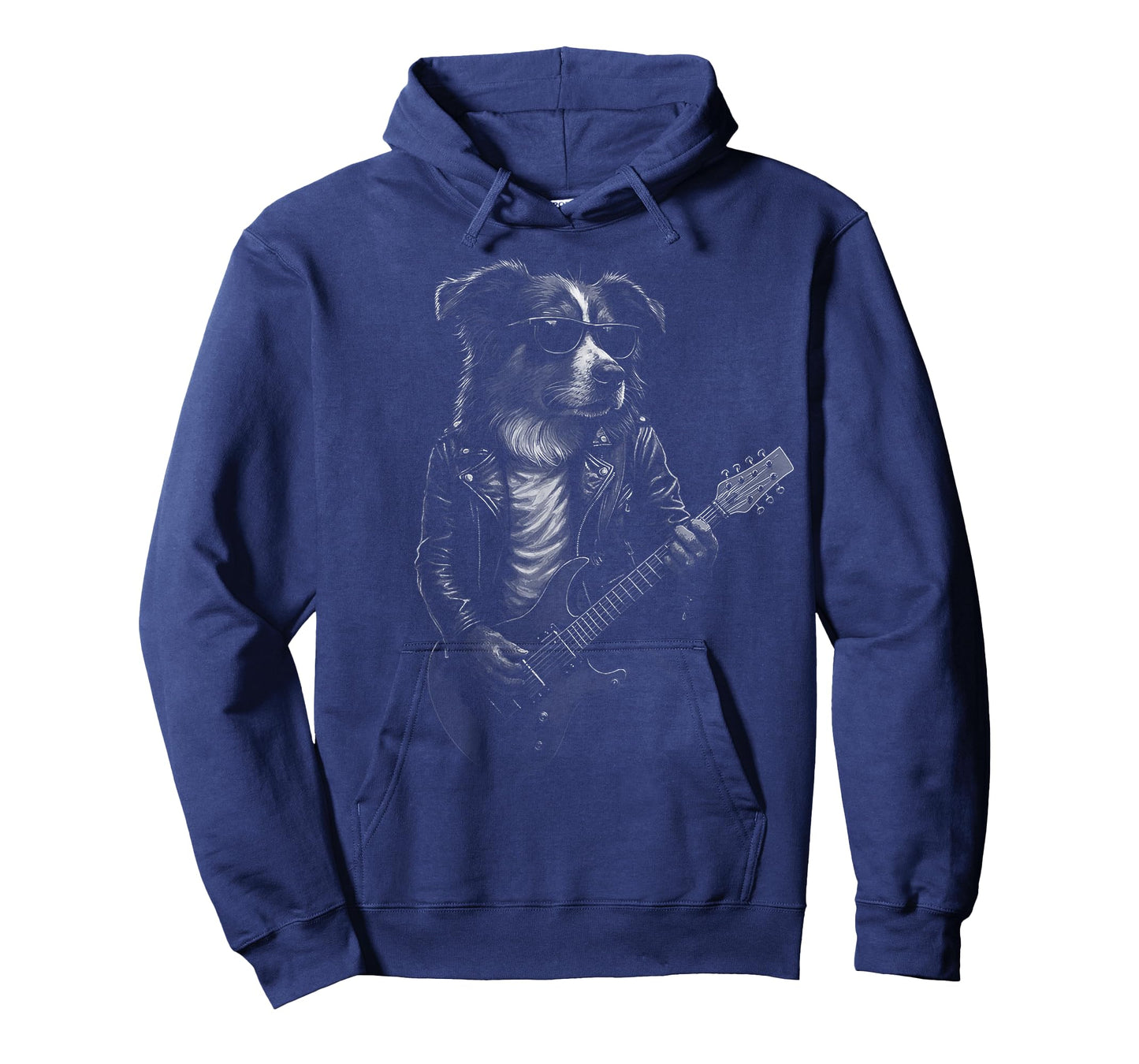 Australian Shepherd Playing Guitar Rock Music Dog Lover T-Shirt