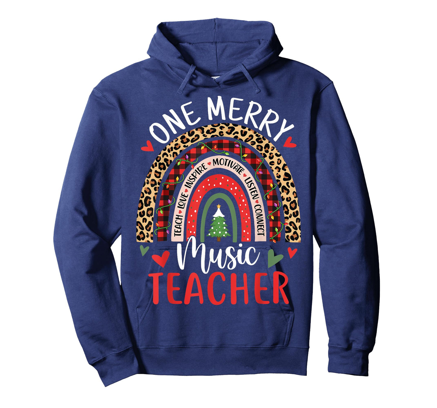 One Merry Music Teacher Funny Rainbow Christmas Musician T-Shirt