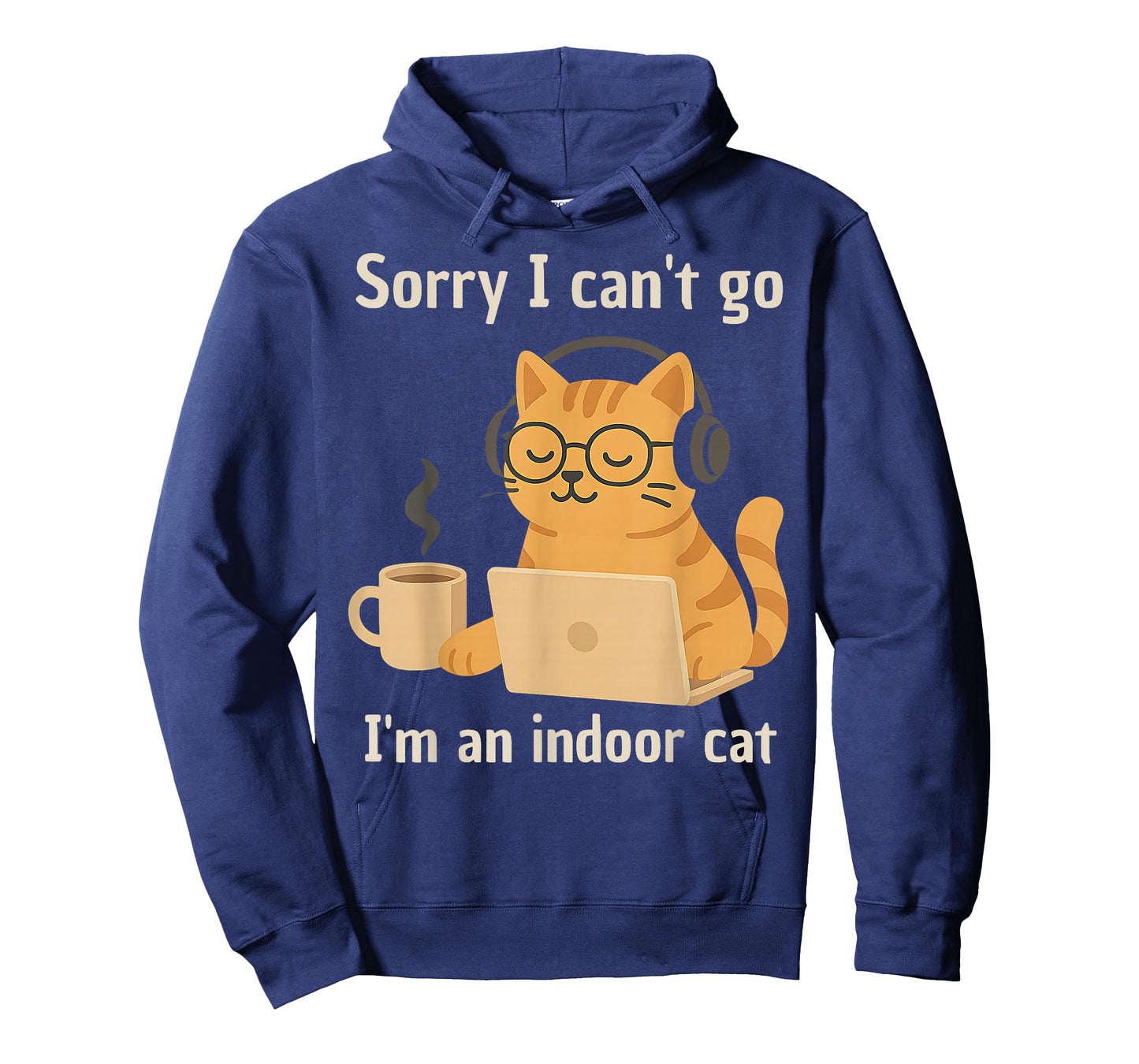 Cartoon Indoor Cat Introvert Funny Coffee Laptop STEM T-Shirt