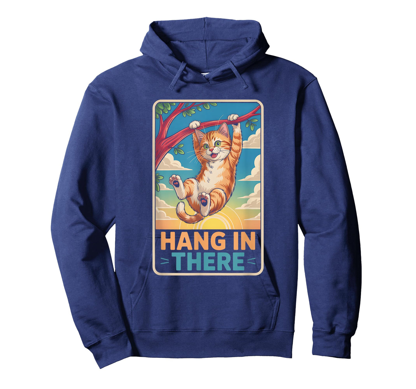 Hang I n There Cat Hanging On A Tree Branch Animals Humor T-Shirt