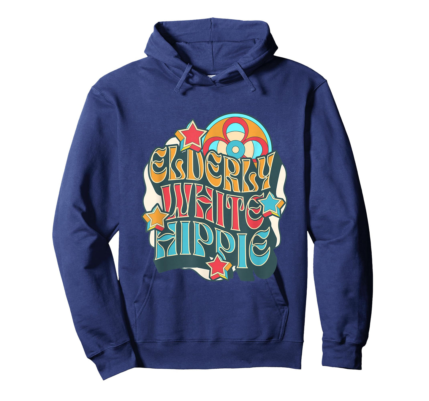 Elderly White Hippie Hippy Humor Weird Old Guy Fun Wear T-Shirt