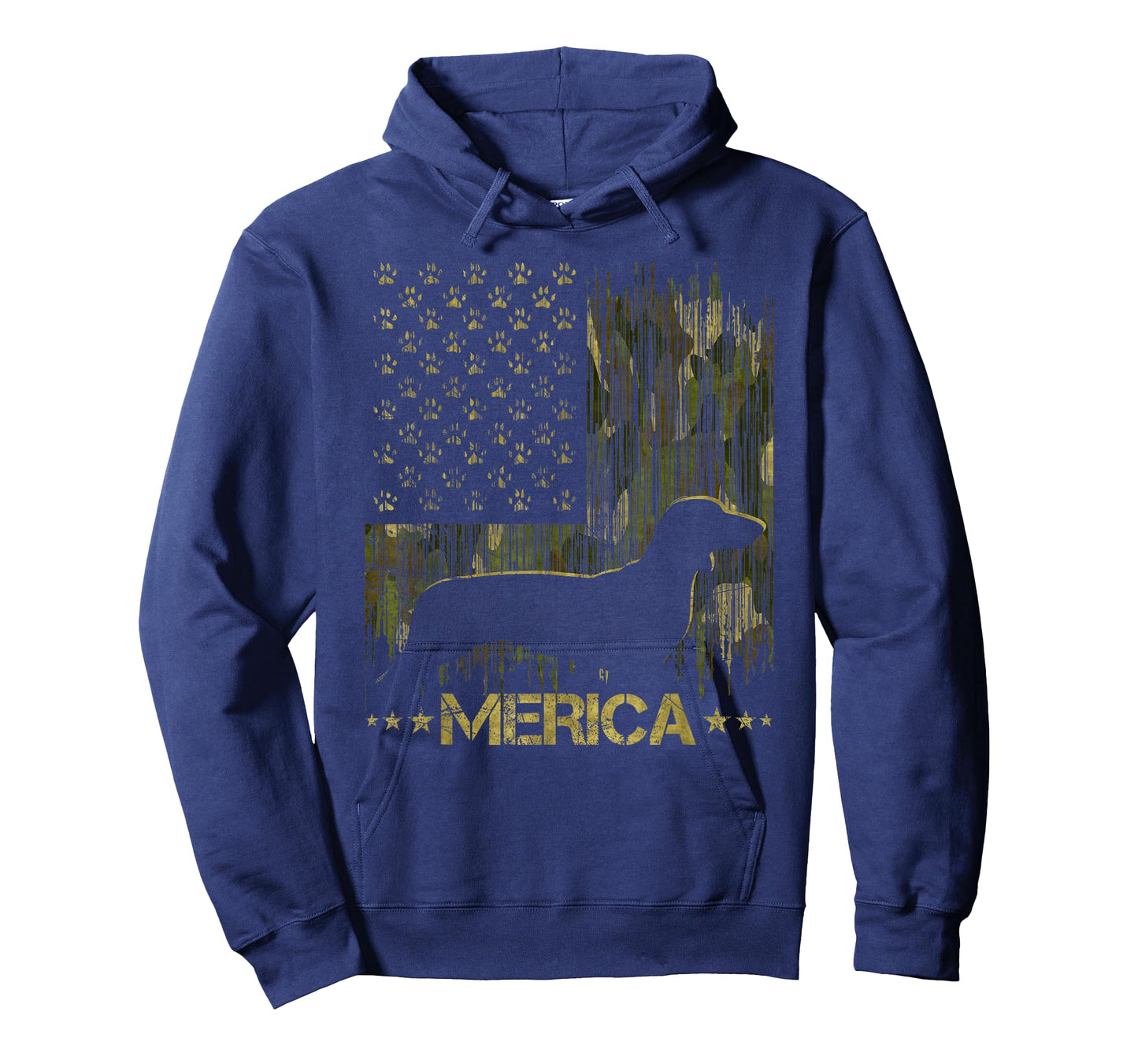 Vintage Camouflage USA Flag Merica Dachshund Dog Silhouette Men Women Kids T-Shirt
