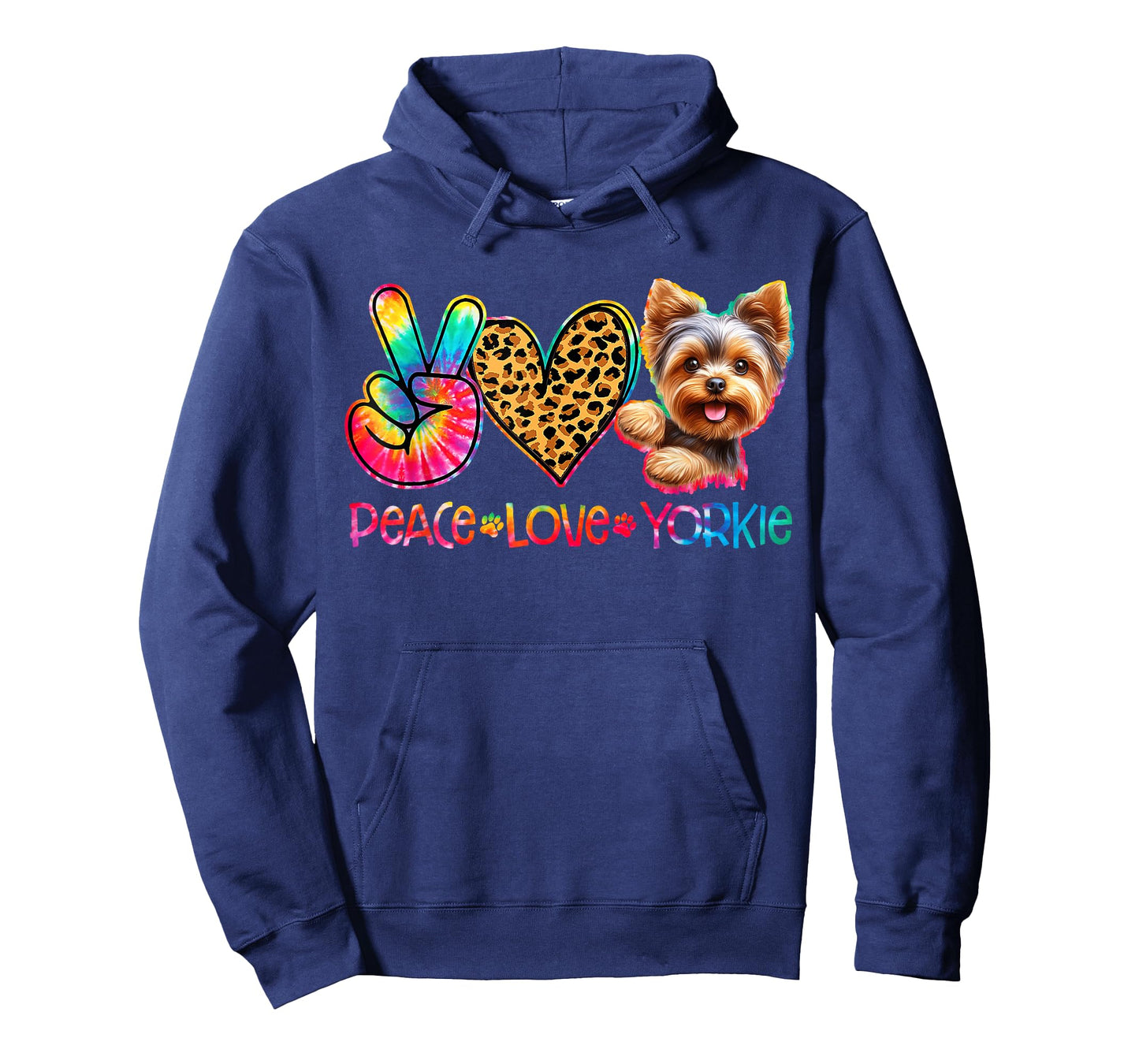 Peace Love Yorkie Tie Dye Dog Lover T-Shirt