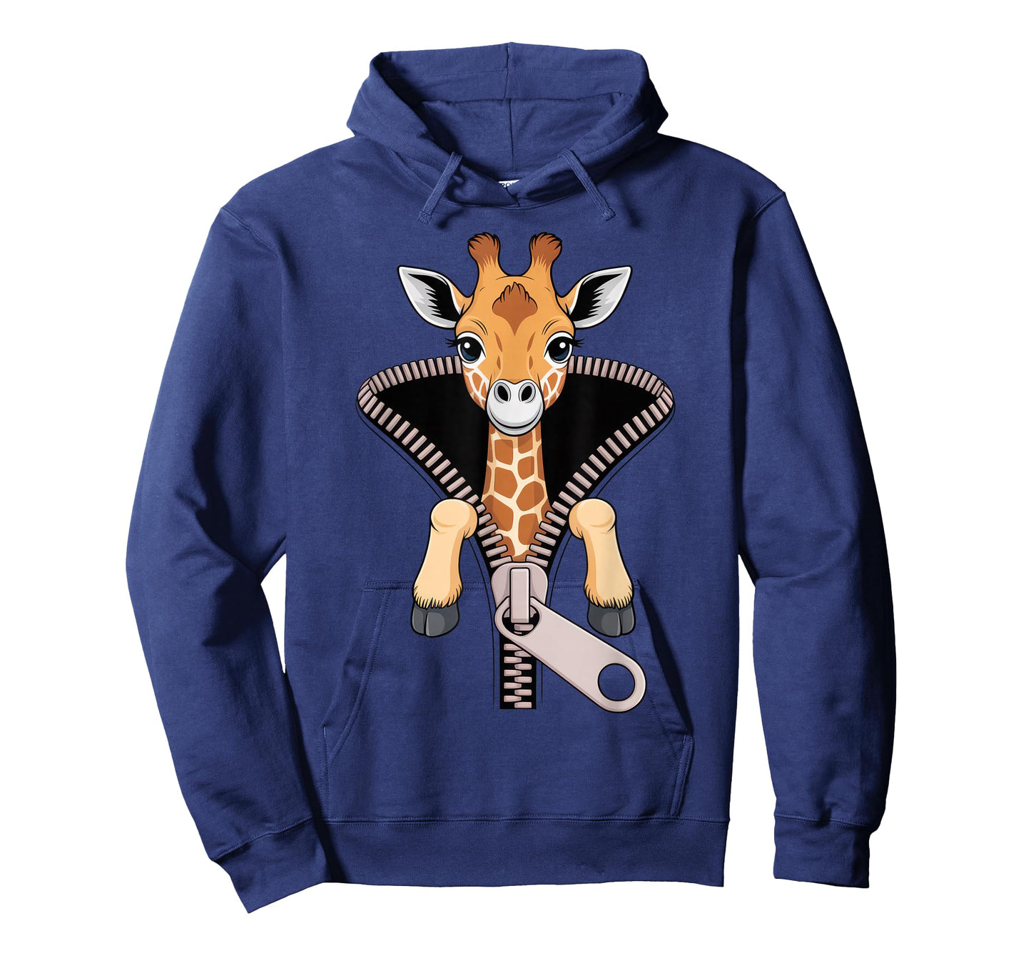 Giraffe Zipper Funny Animal Lovers Cute Casual Everyday Wear T-Shirt