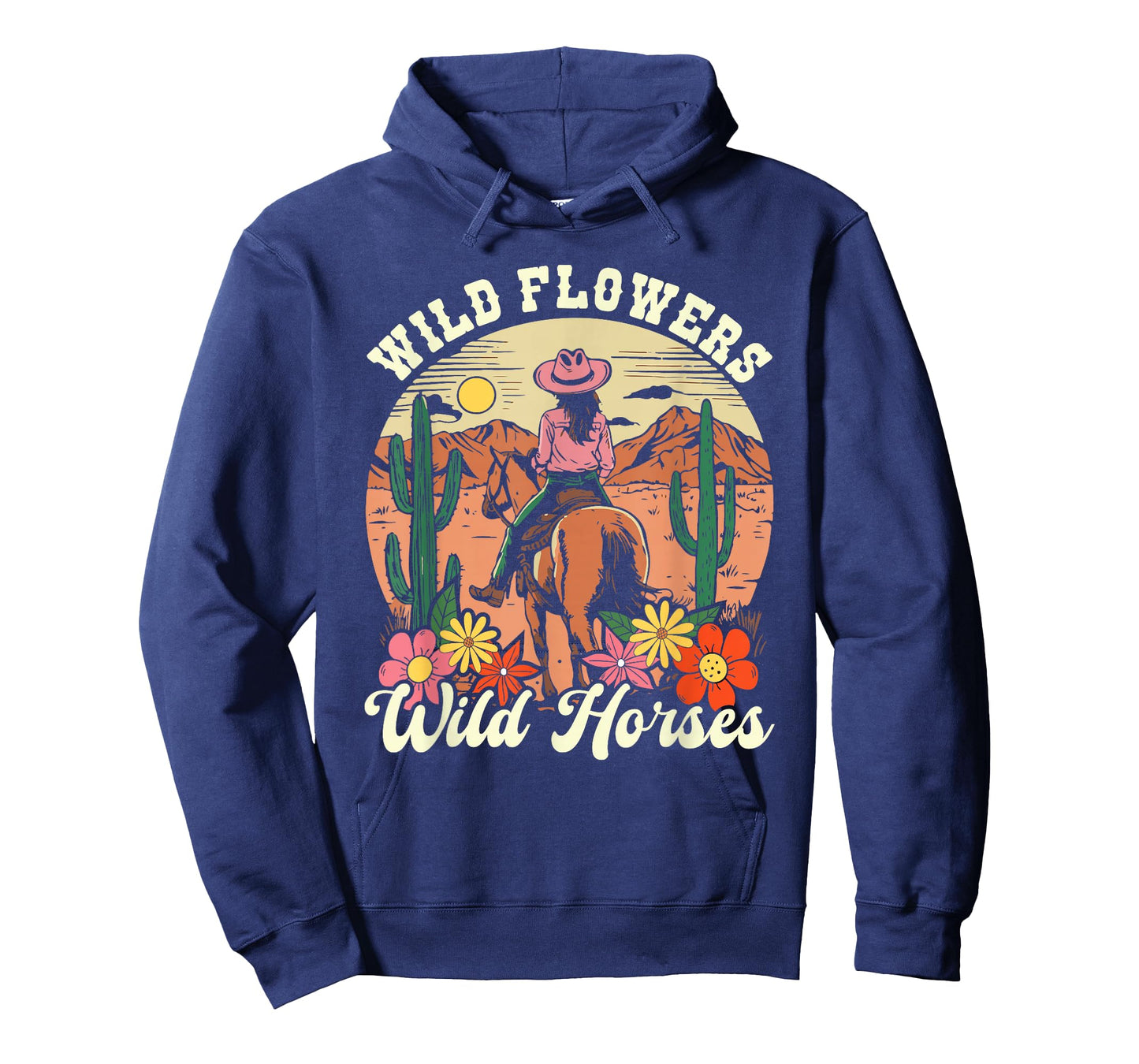 Wild Flowers Wild Horses Cowgirl Riding Rodeo Western Girl T-Shirt
