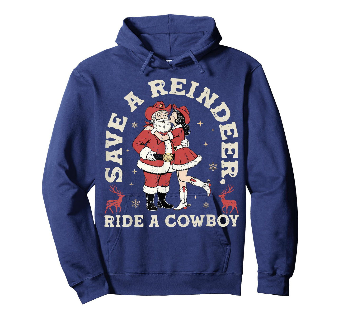 Save Reindeer Santa Ride Cowboy Christmas Country Western T-Shirt