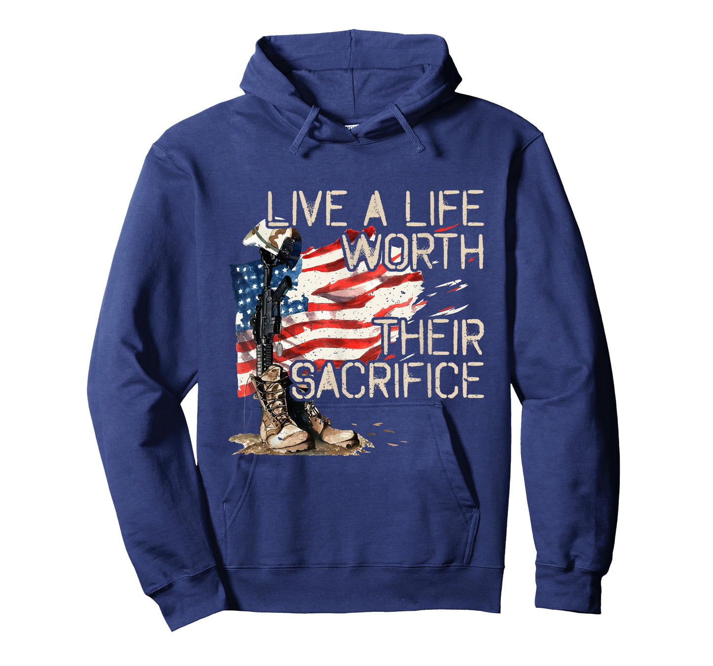 Live A Life Worth Their Sacrifice - US Veterans Day - Vets T-Shirt