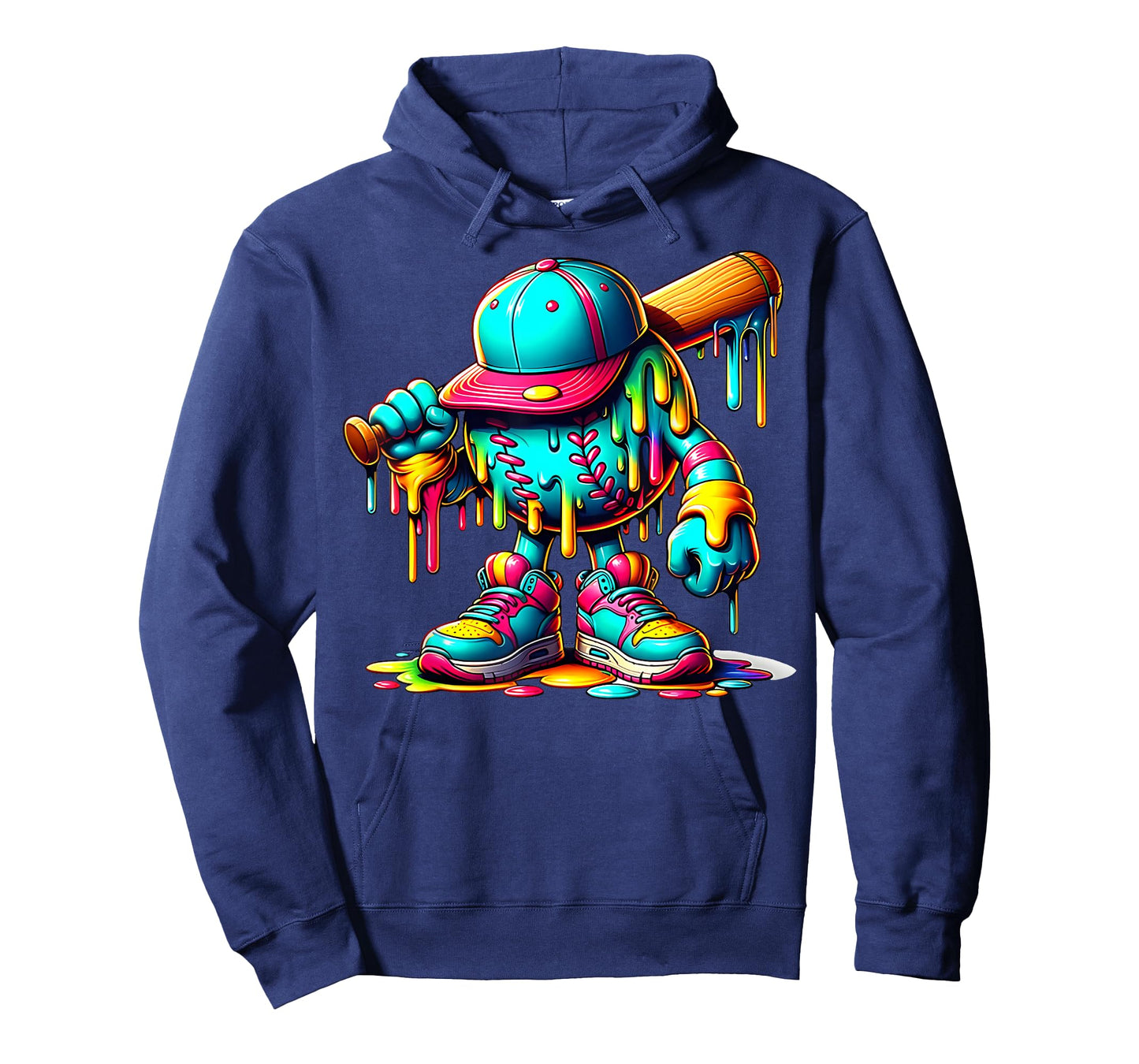Baseball Drip for Men Boys Youth Ice Cream Baseball Player T-Shirt