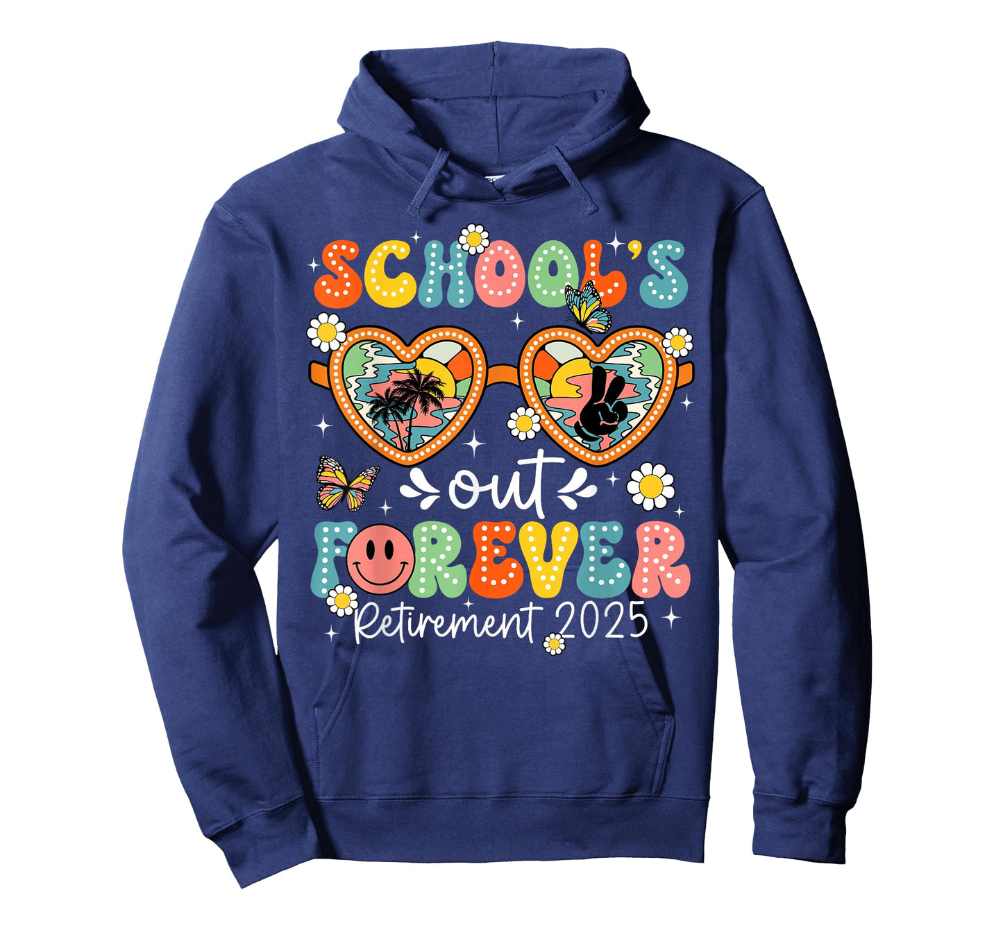 Groovy School's Out Forever Retirement 2025 Teachers T-Shirt