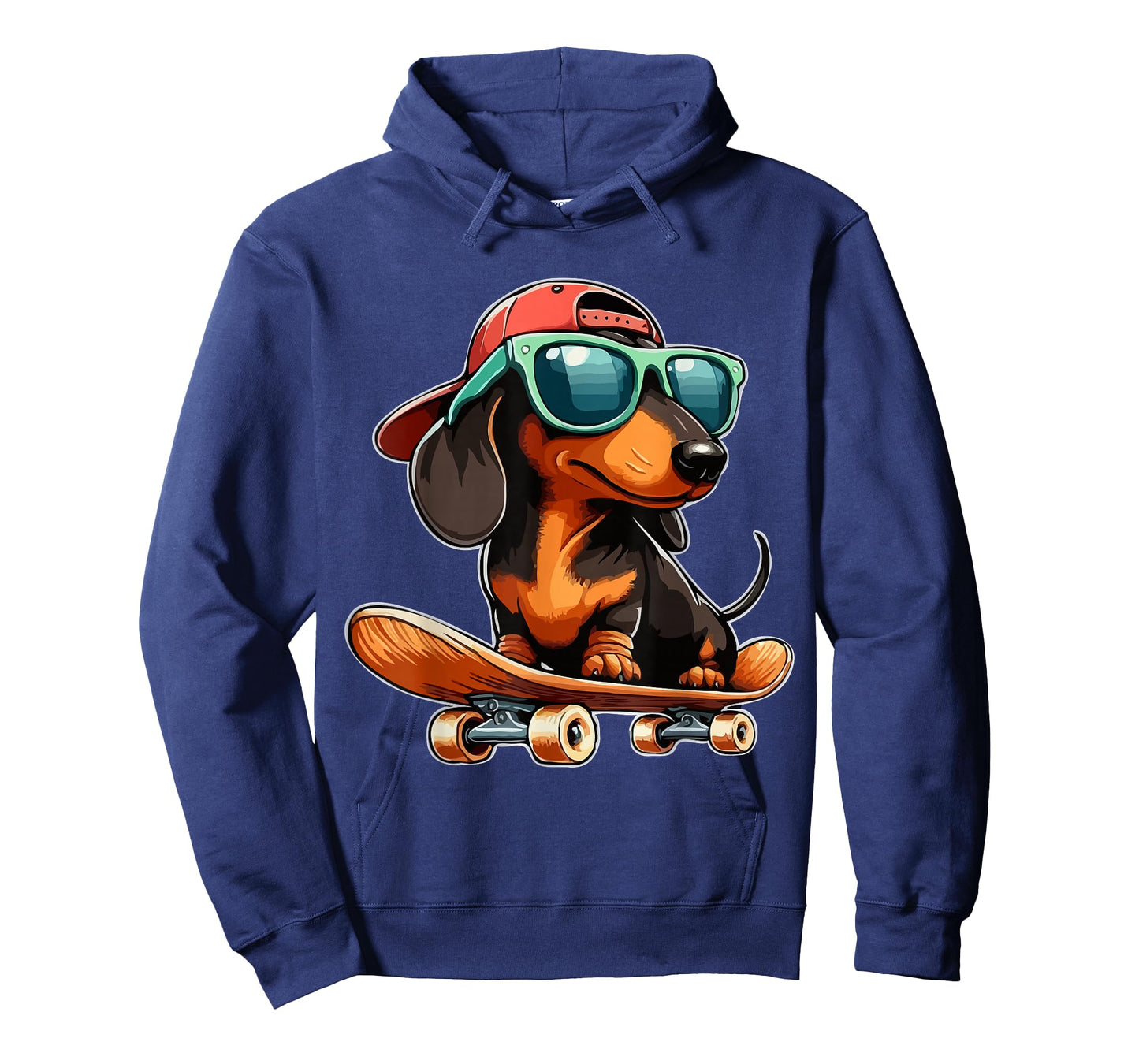 Cute Dachshund on a Skateboard Funny Wiener Dog T-Shirt