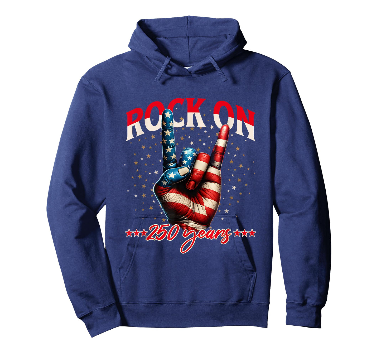 Patriotic Rock On Devil Horns 250 Years 250th Birthday T-Shirt