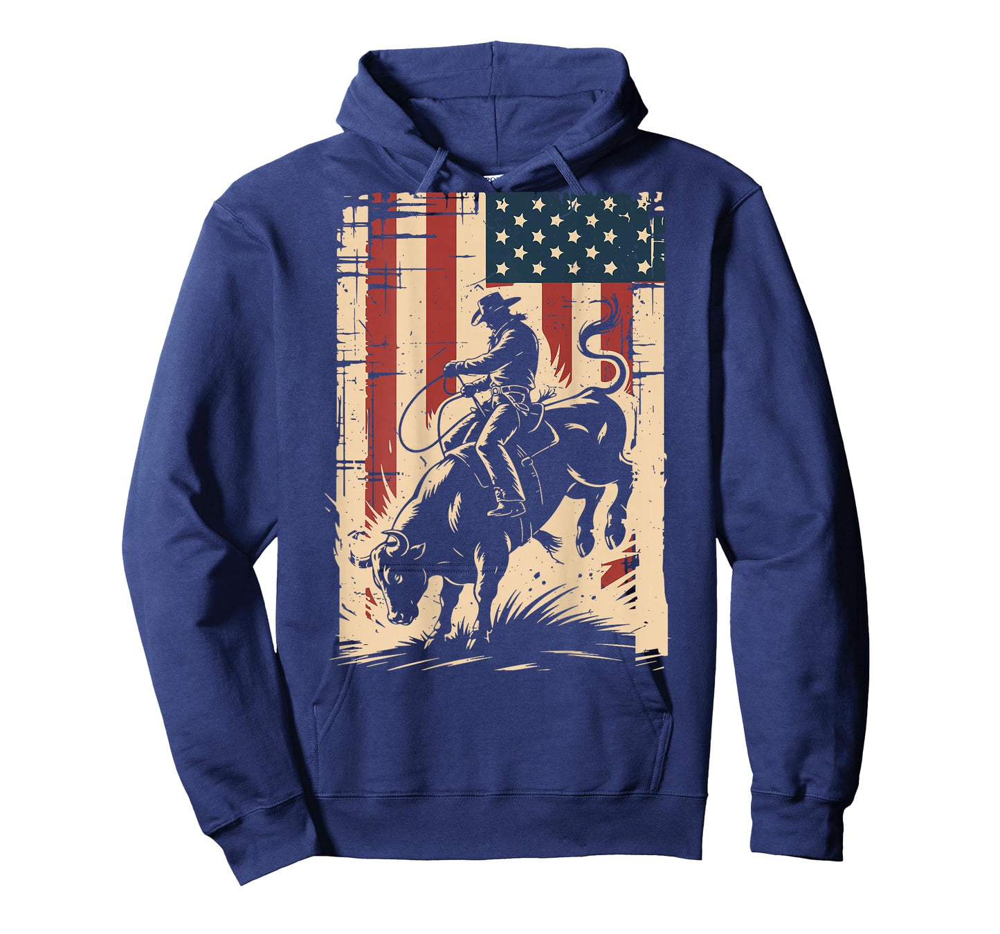 American Flag Bull Riding Cowboy Patriotic Rodeo Bull Rider T-Shirt