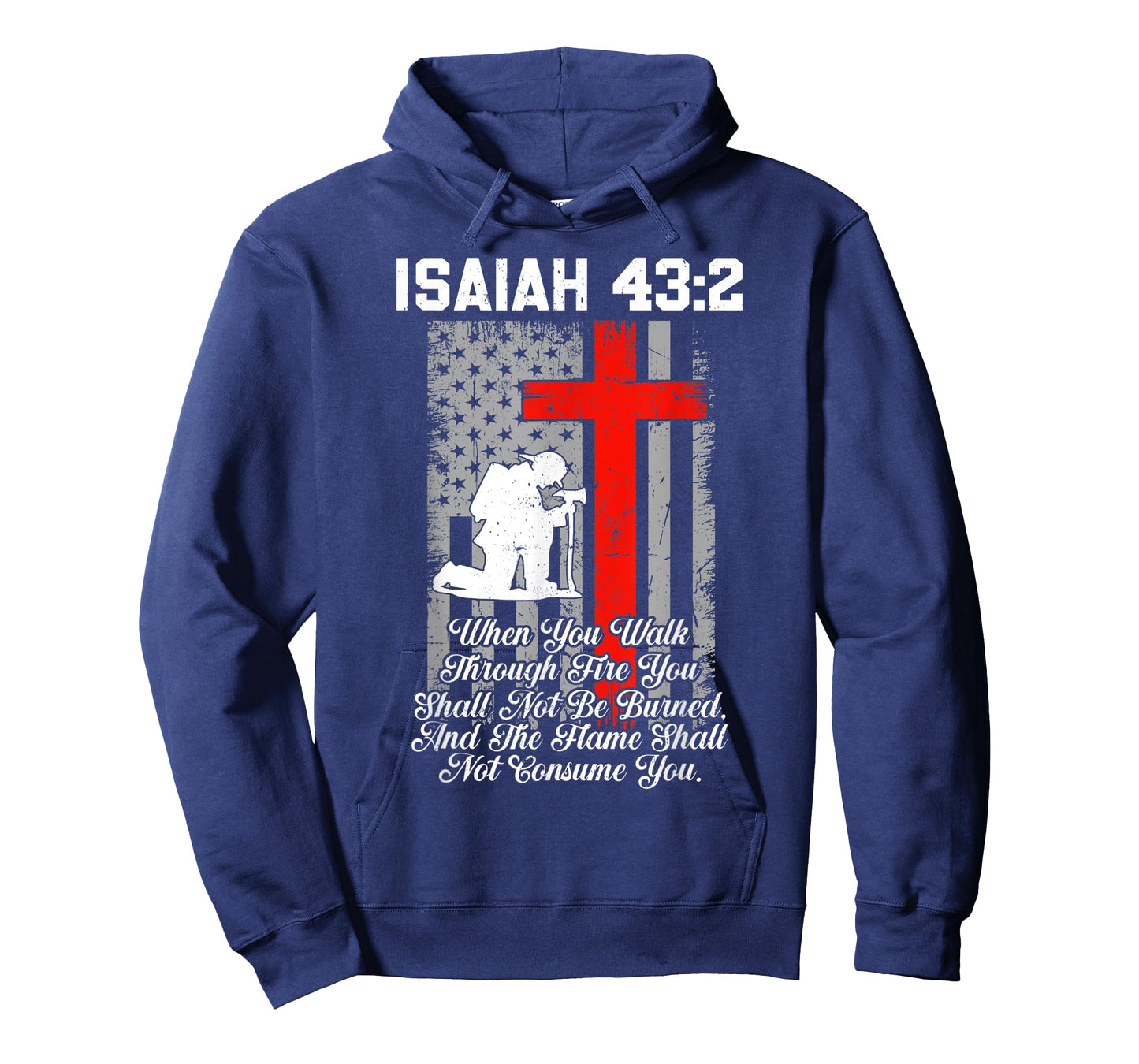 Patriotic American US Flag Firefighter Cross Christian T-Shirt