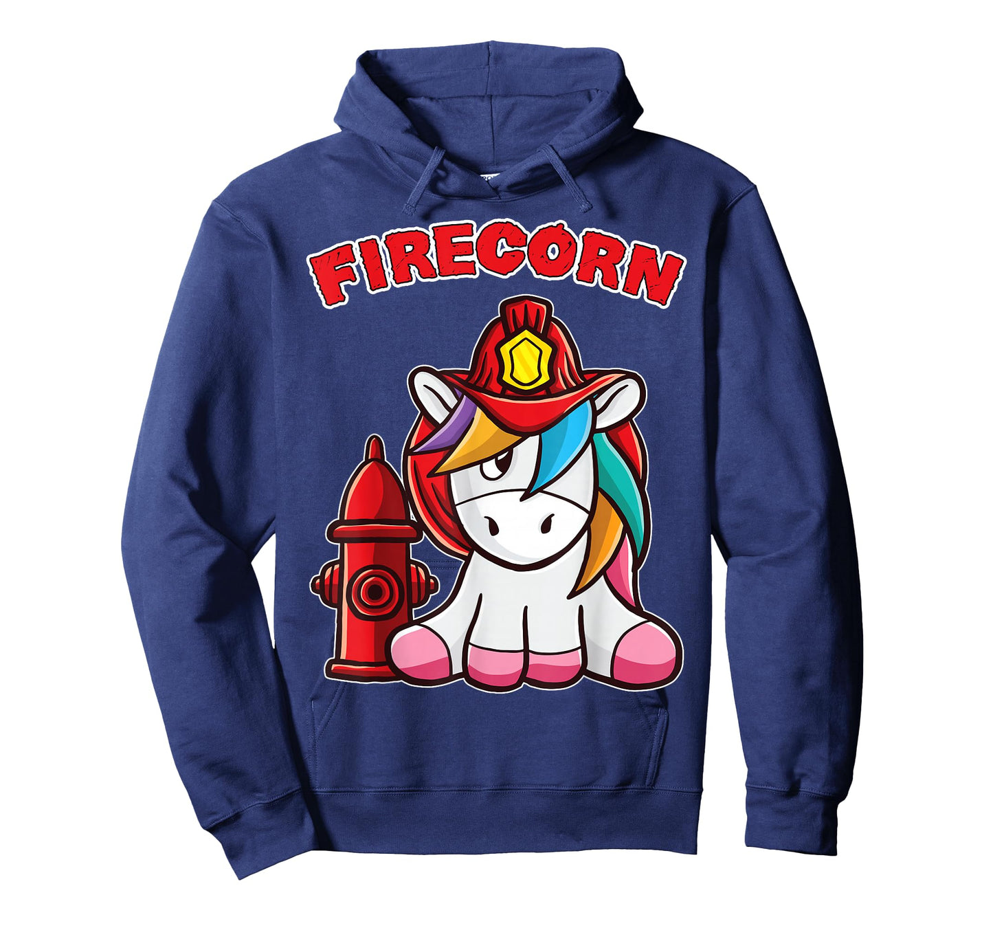 Firecorn Firefighter Unicorn with red Fireman Helmet Fire T-Shirt