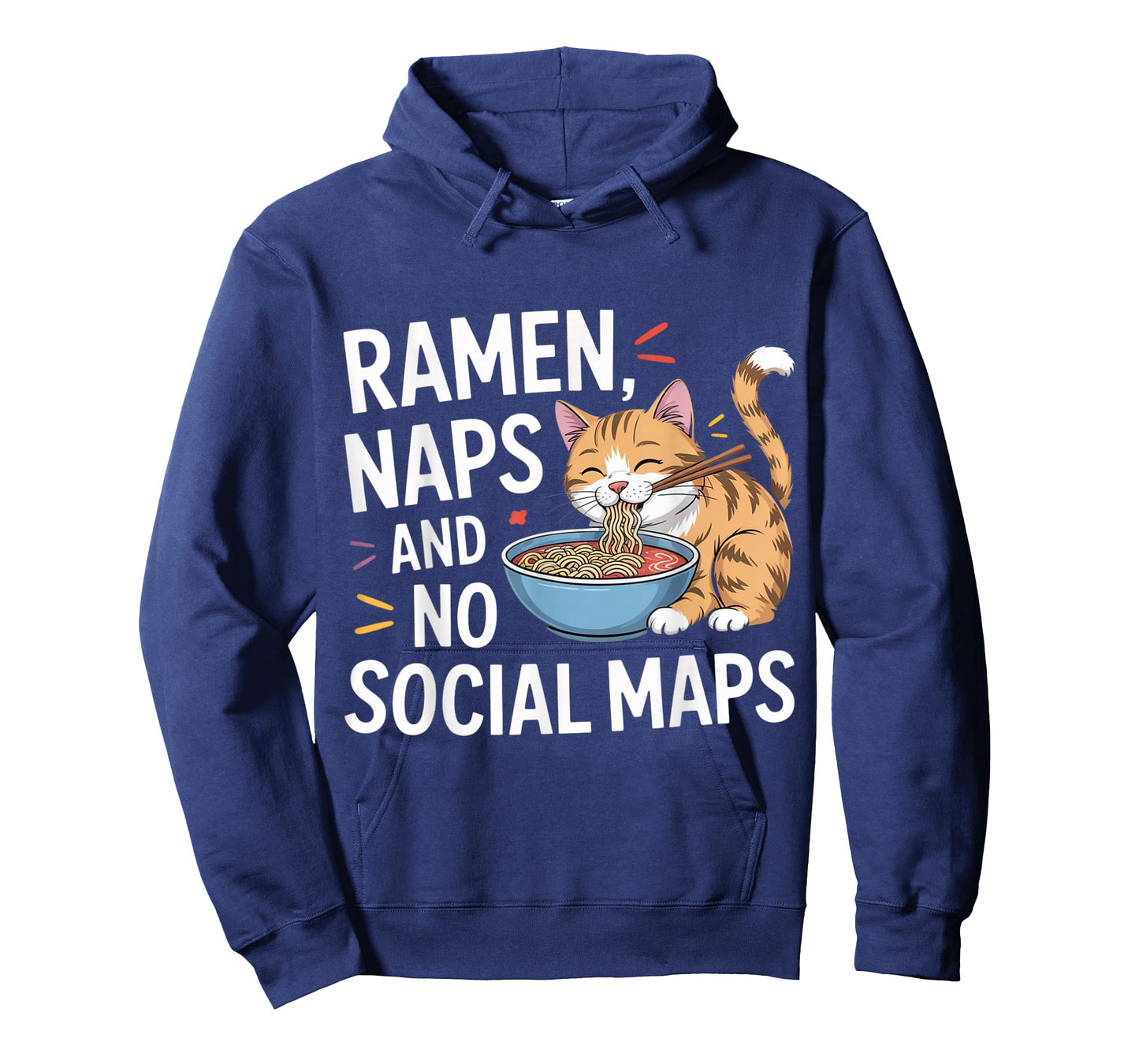 Ramen Naps and No Social Maps Cozy Indoor Cat T-Shirt