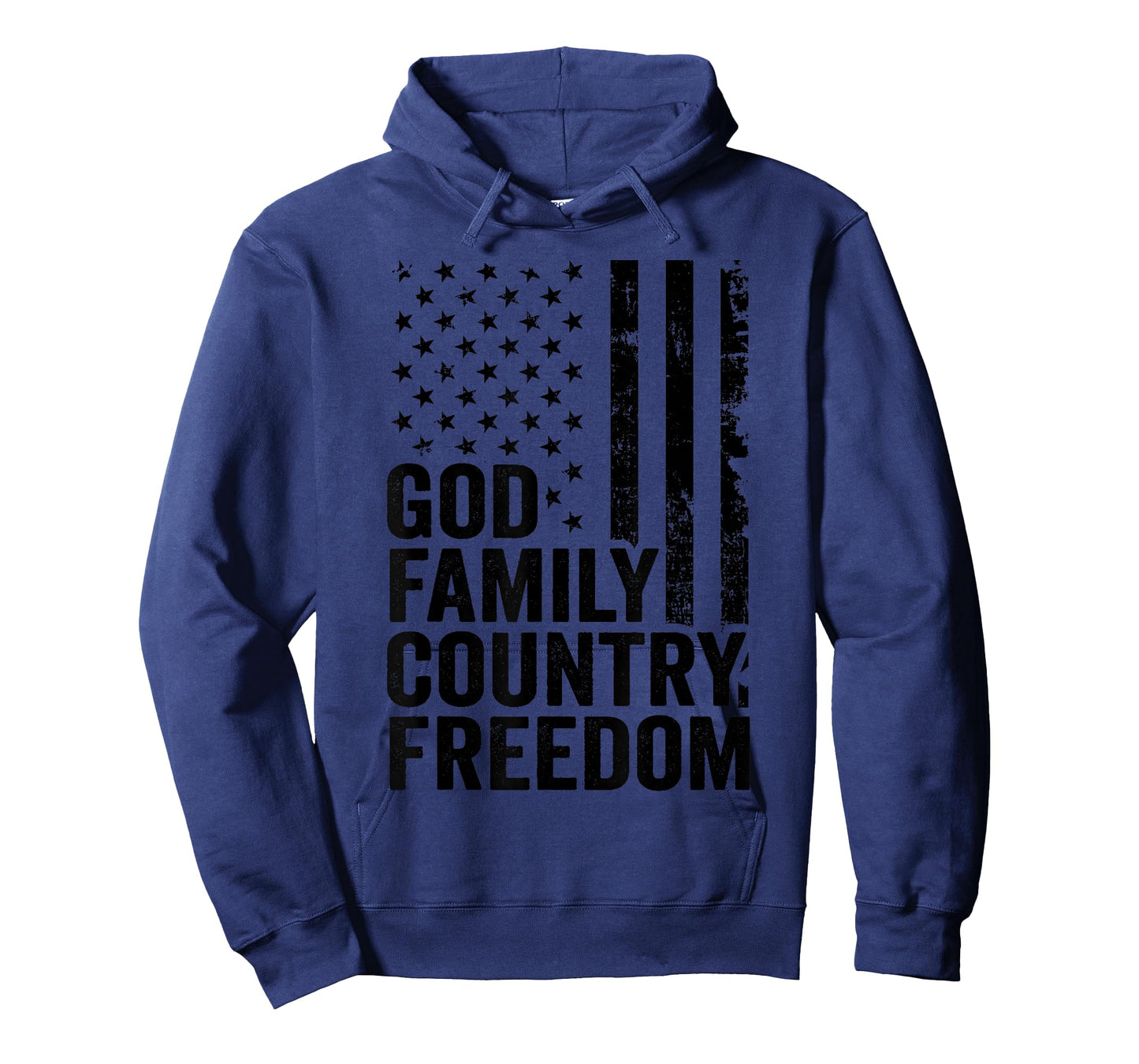 God Family Country Freedom - Patriotic Christian USA Flag T-Shirt