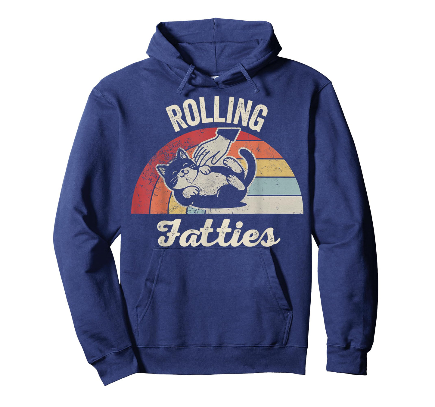 Rolling Fatties Funny Cat Lover Retro T-Shirt