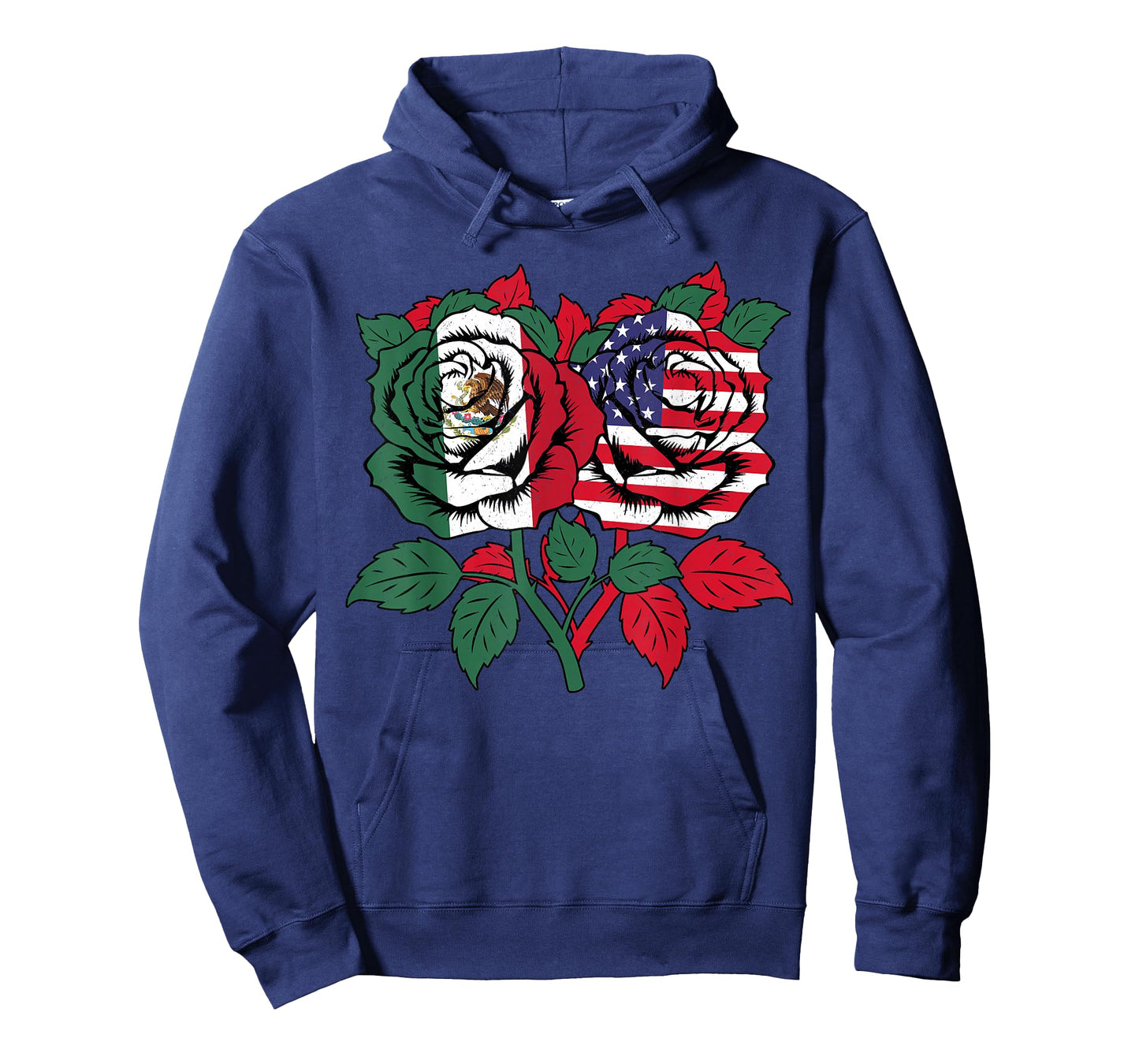 Mexico USA Flag Mexican Flag American Flag Rose Flower T-Shirt