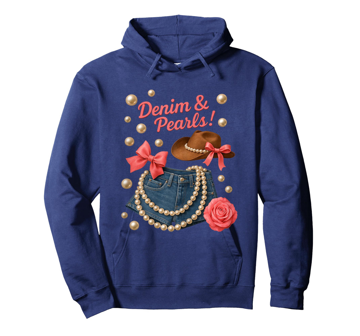 Denim and Pearls Cowgirl Outfit Western Rodeo Style Women T-Shirt