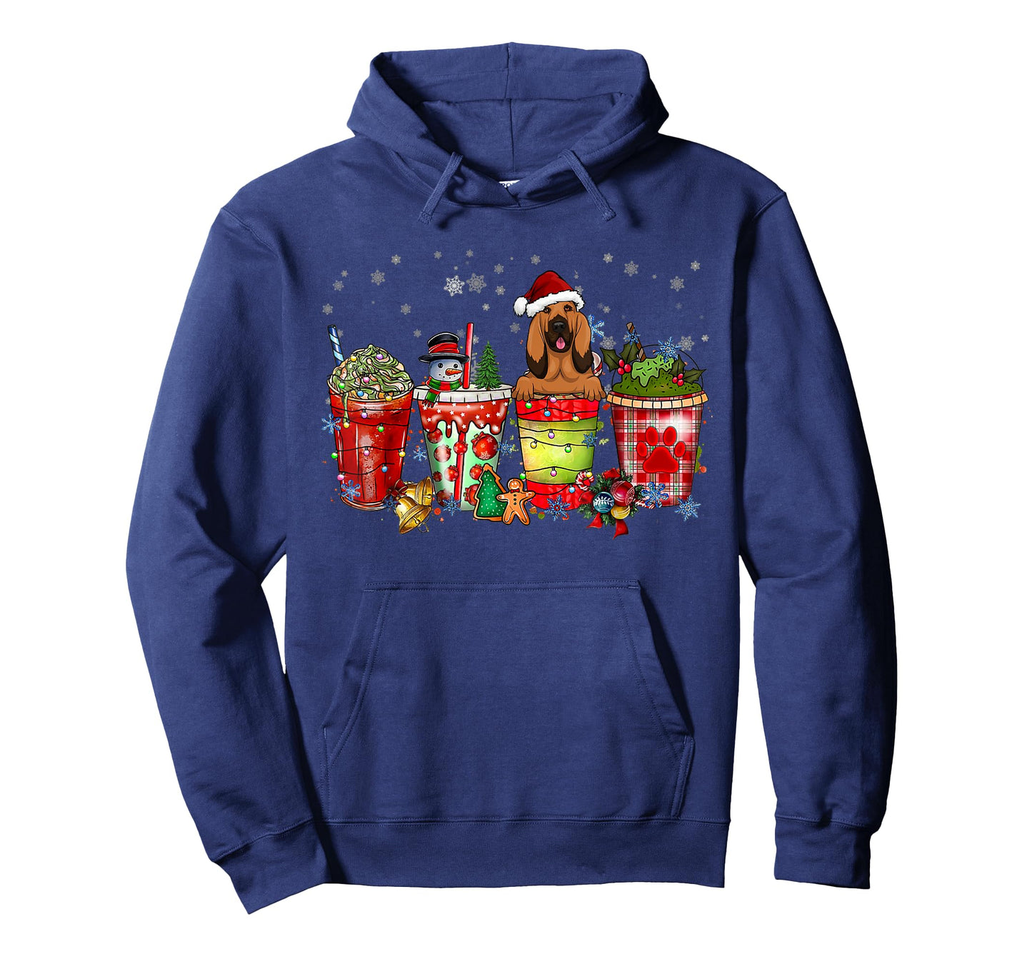 Cute Blood Hound Dog Christmas Coffee Pajamas Xmas T-Shirt