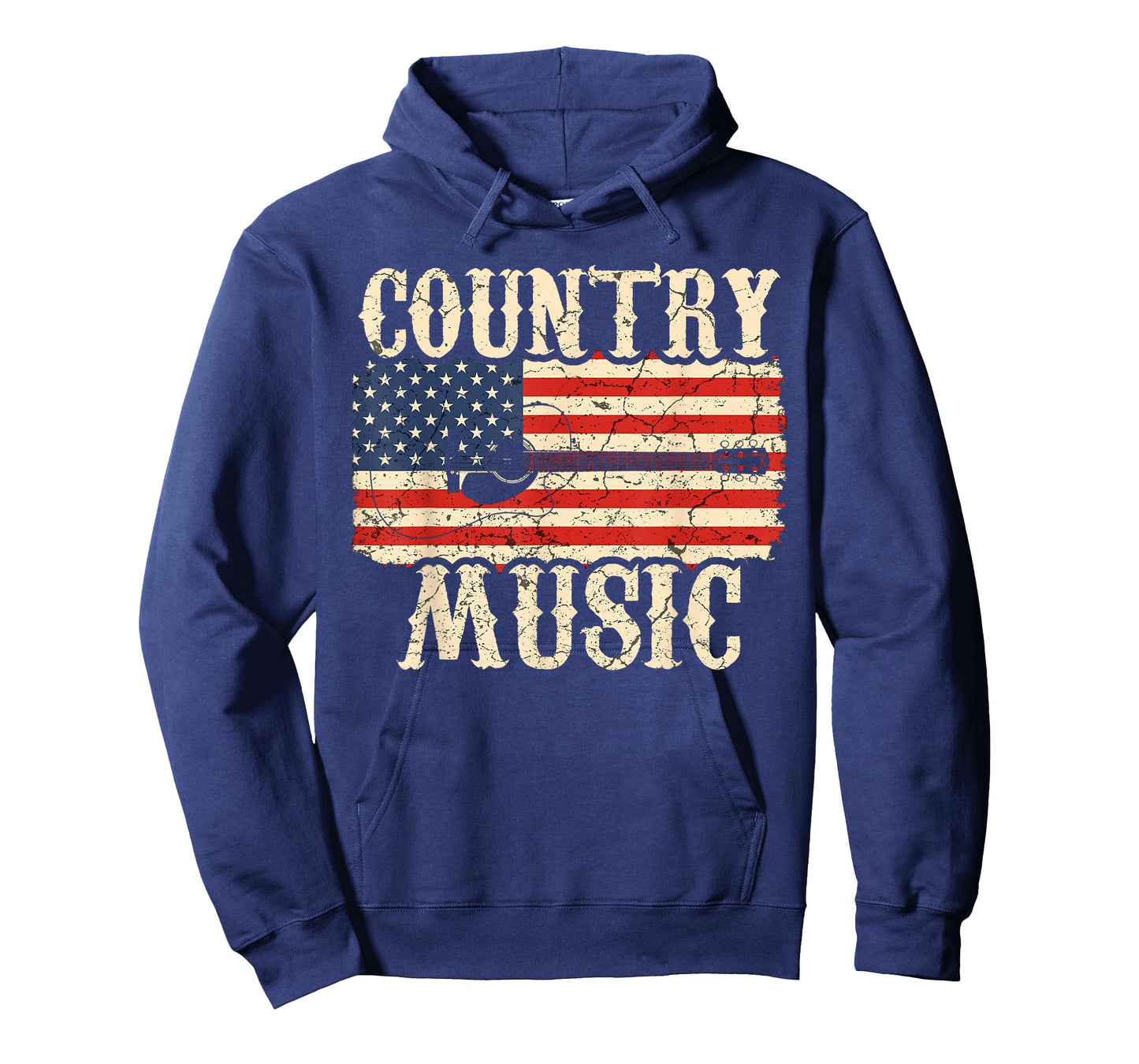 Country Music Retro Vintage Guitar American Flag T-Shirt