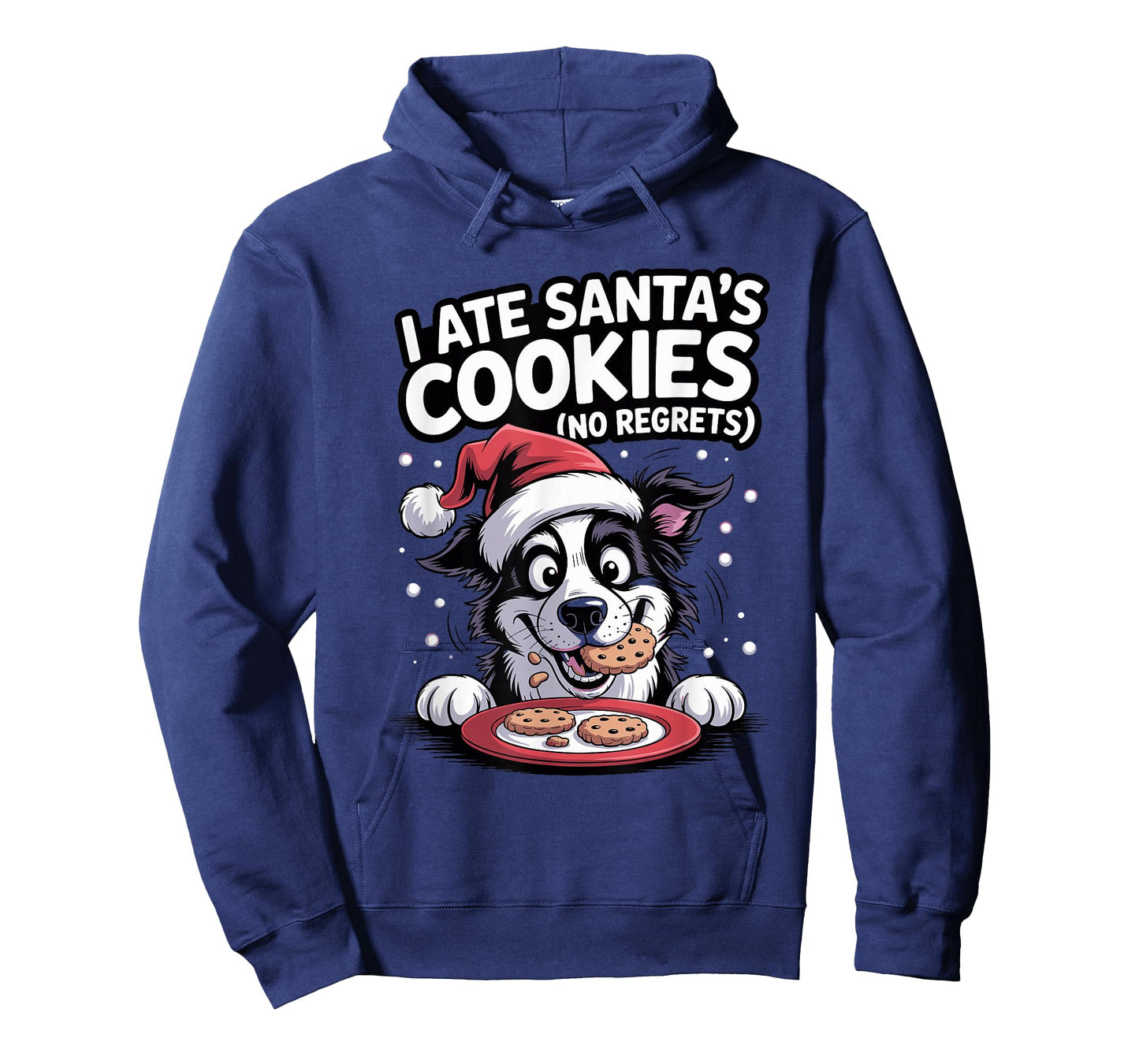 I Ate Santas Cookies Xmas Dog Funny Christmas Border Collie T-Shirt