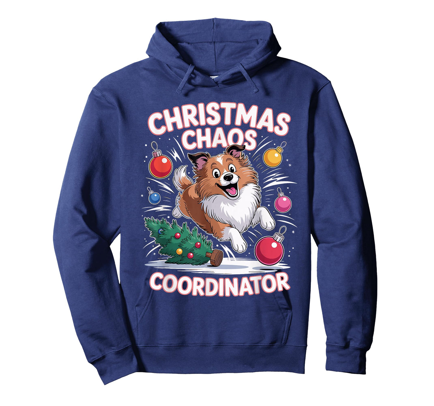 Christmas Chaos Coordinator Puppy Funny Shetland Sheepdog T-Shirt