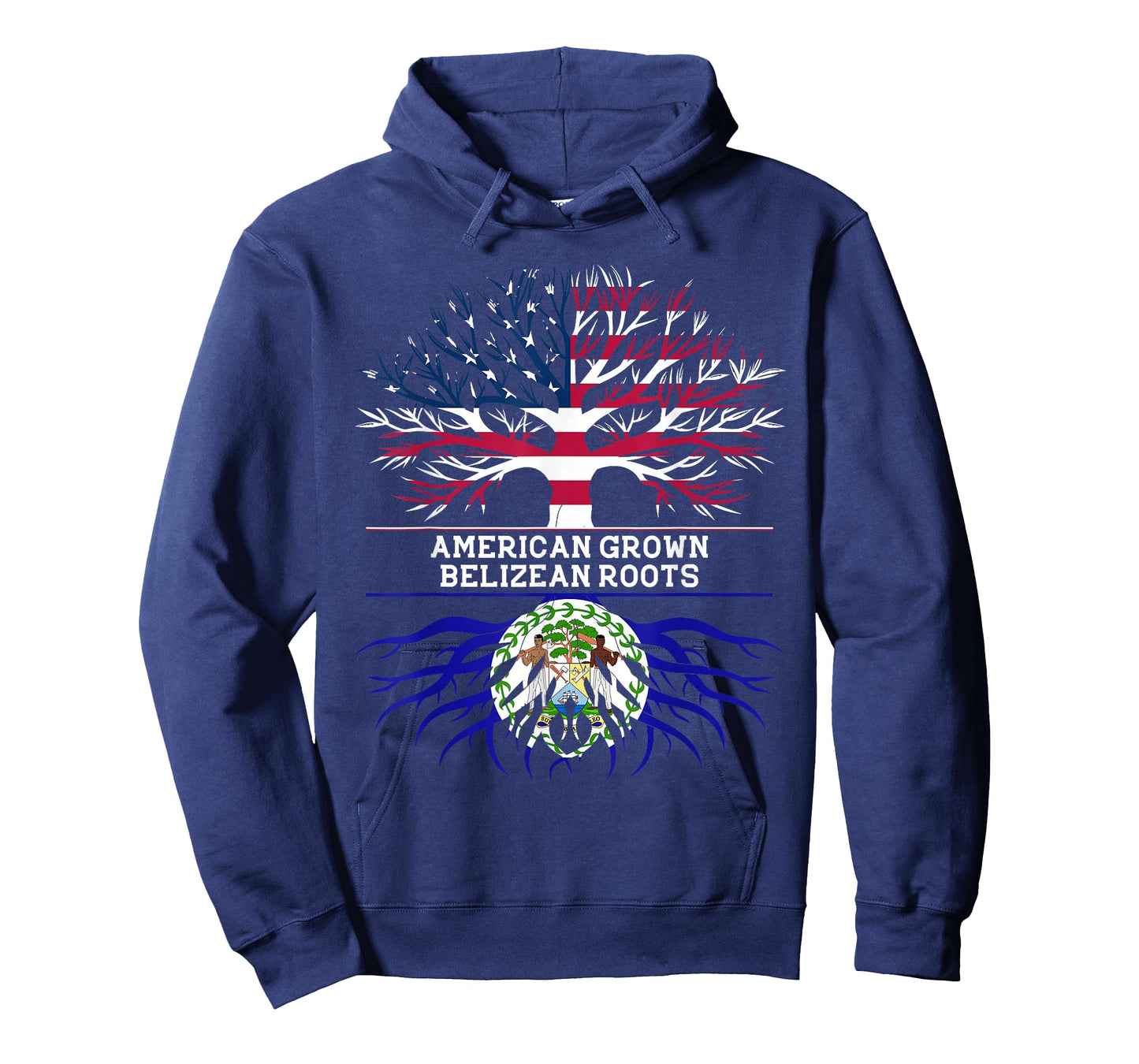 American Grown Belizean Roots Belize USA Flag T-Shirt