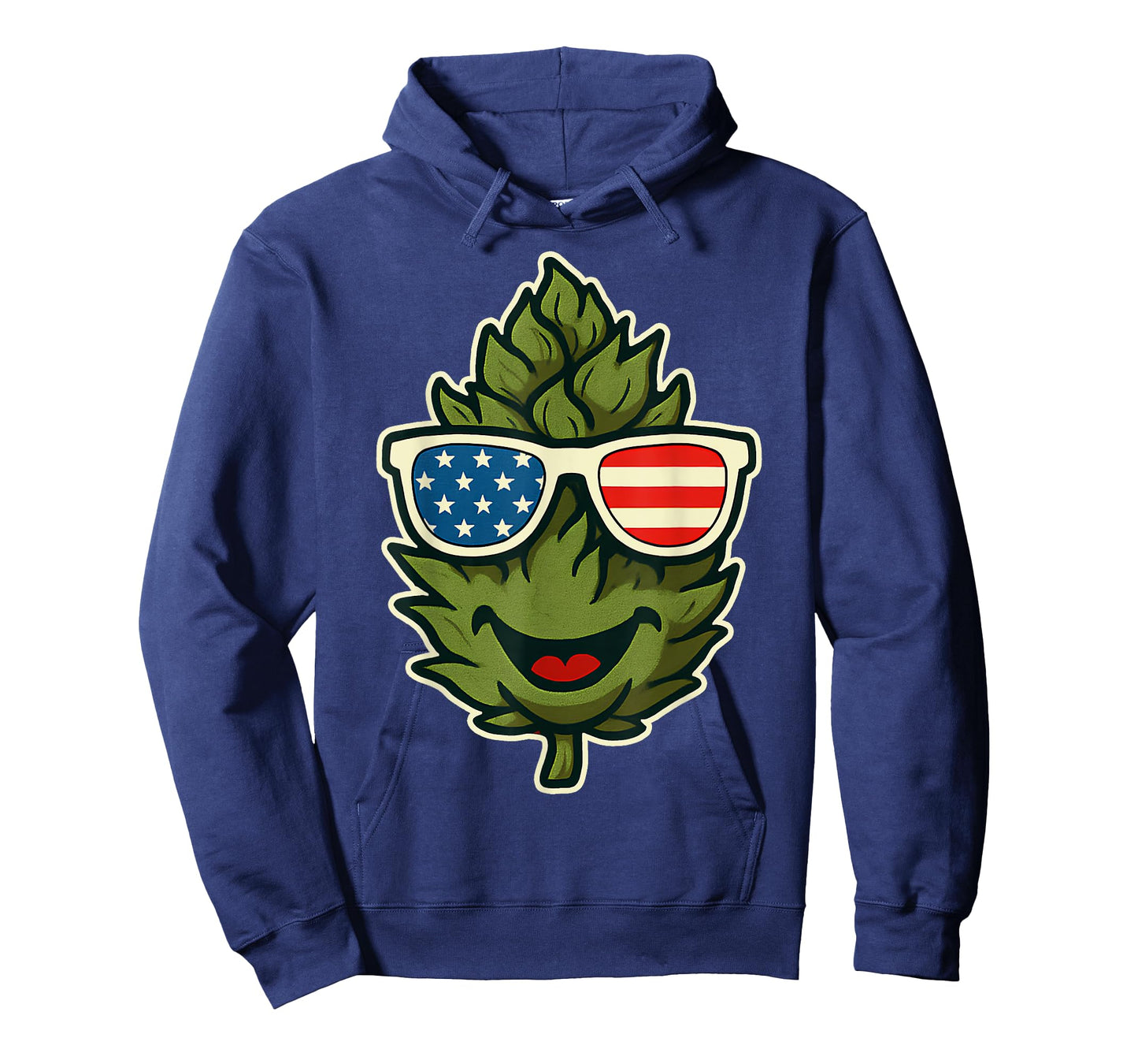 4th of July Patriotic Cannabis Bud USA Flag Funny Marijuana T-Shirt