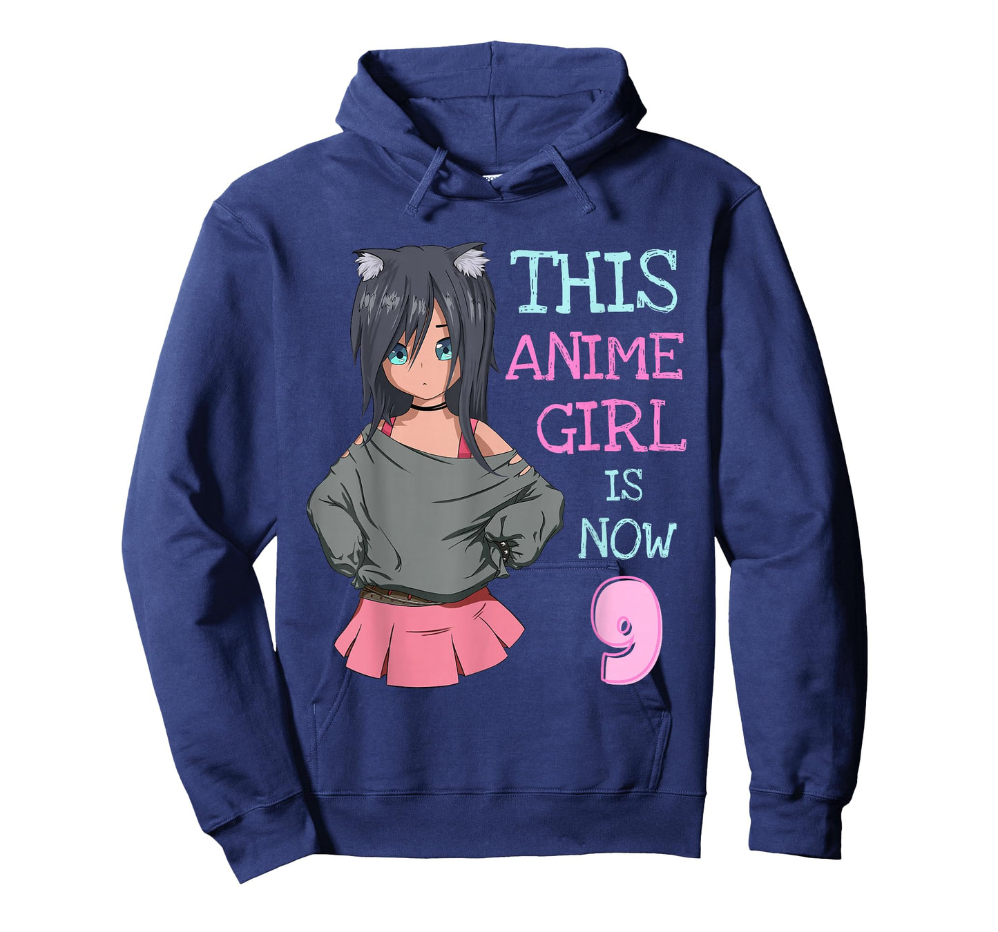 This Anime Girl is Now 9 Years Old Birthday Girl Kawaii T-Shirt
