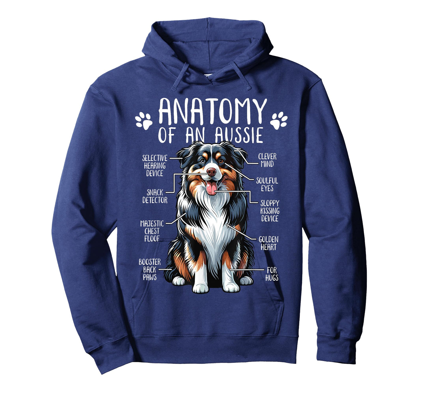 Funny Anatomy Australian Shepherd Dog Lover Aussie Owner Men Women Girls Kids T-Shirt