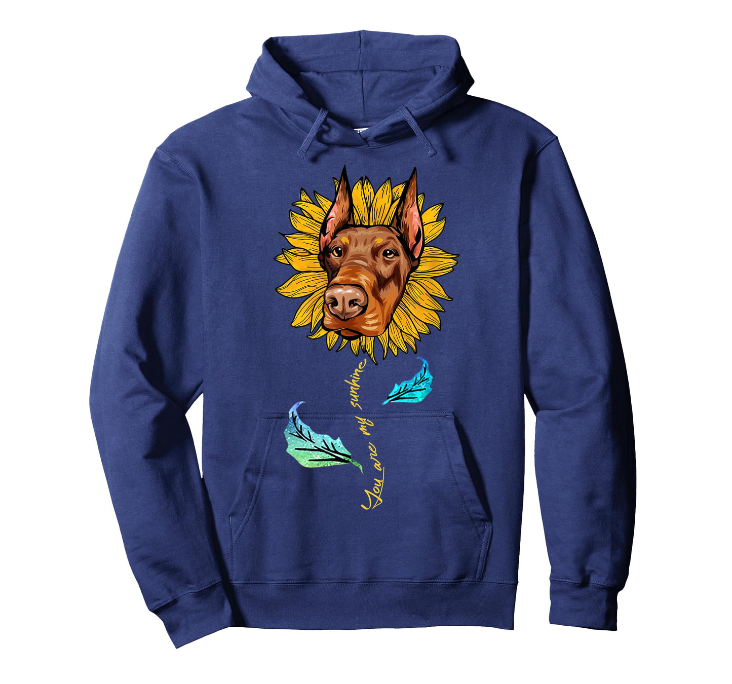 Sunflower Doberman head Funny Dog T-Shirt