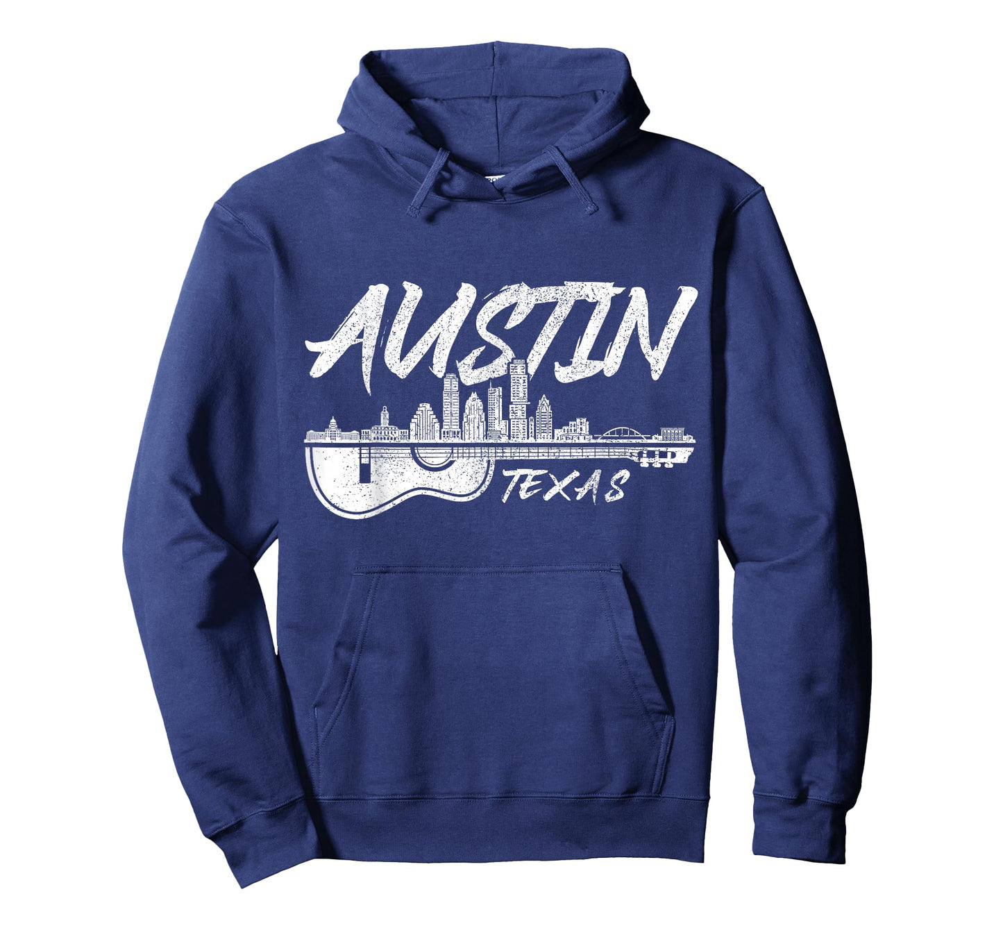 Austin Texas Guitar Player Skyline Folk Blues Country Music T-Shirt
