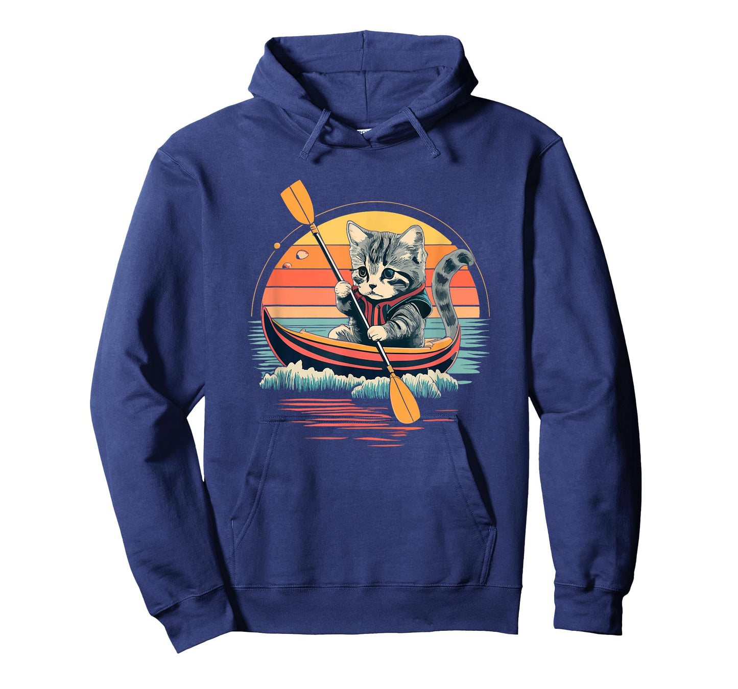 Cute Cat Kayak Funny Outdoor Boating Canoeing Kayaking T-Shirt for Men Women Kids