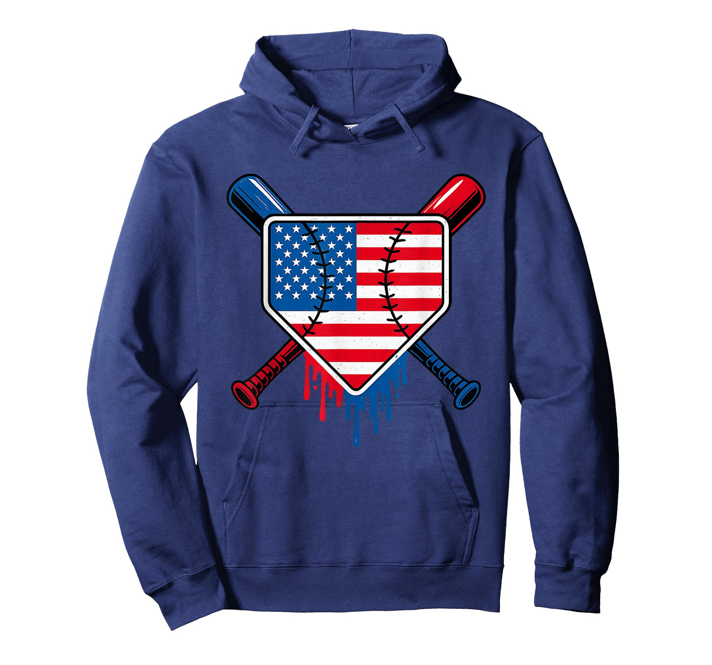 Baseball Drip Boys Ice Cream Patriotic American Flag T-Shirt