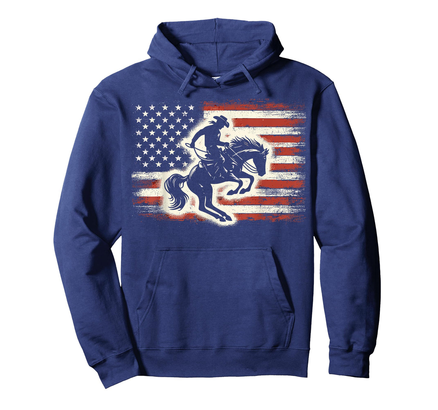Rodeo Cowboy Horse USA Flag 4th of July T-Shirt