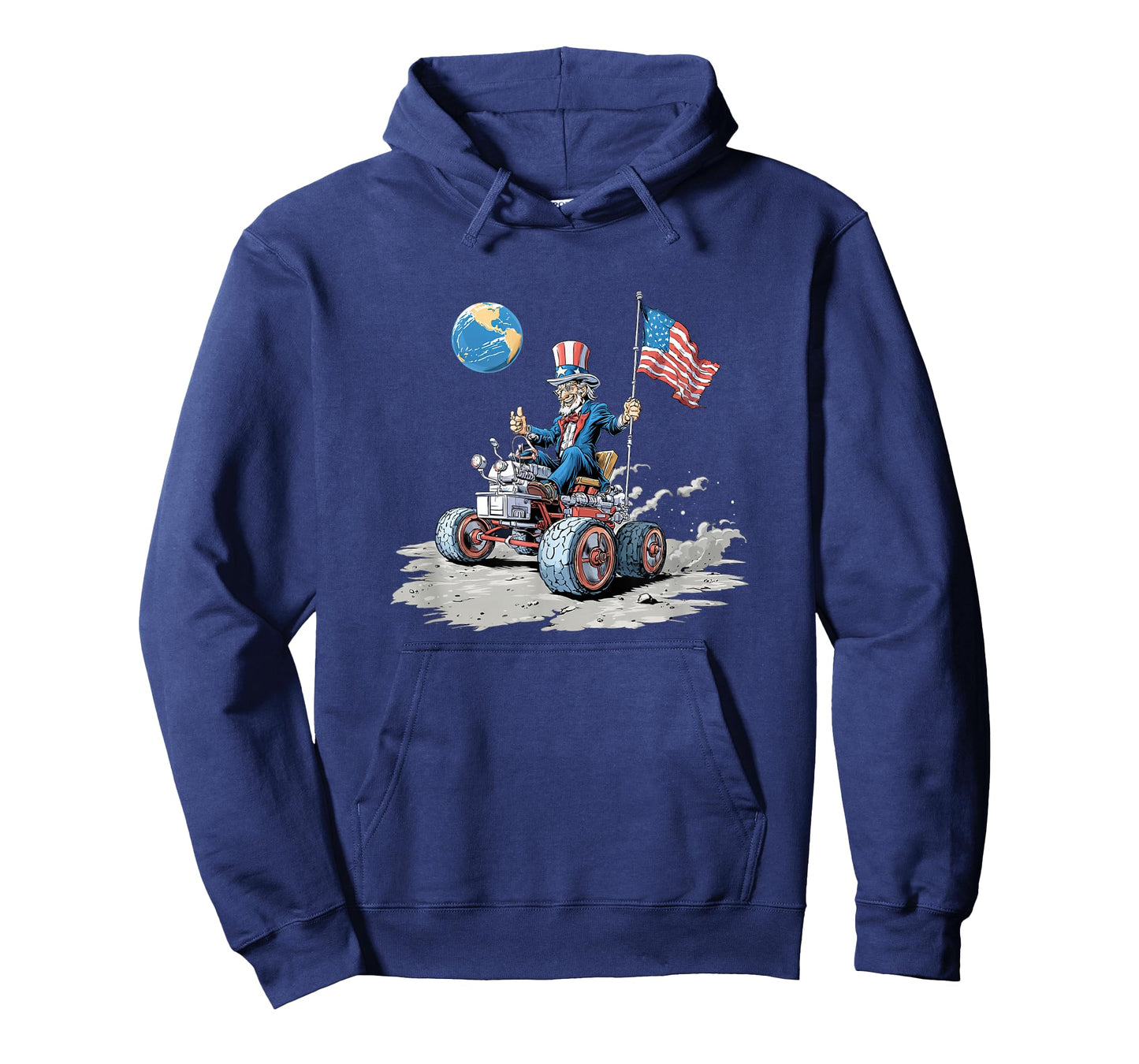 Pretty Patriotic Moon with Vehicle for Space and Earth Fans T-Shirt