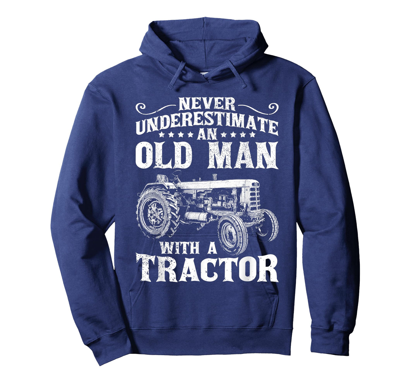 Mens Never Underestimate an Old Man Funny Tractor Farmer Dad T-Shirt