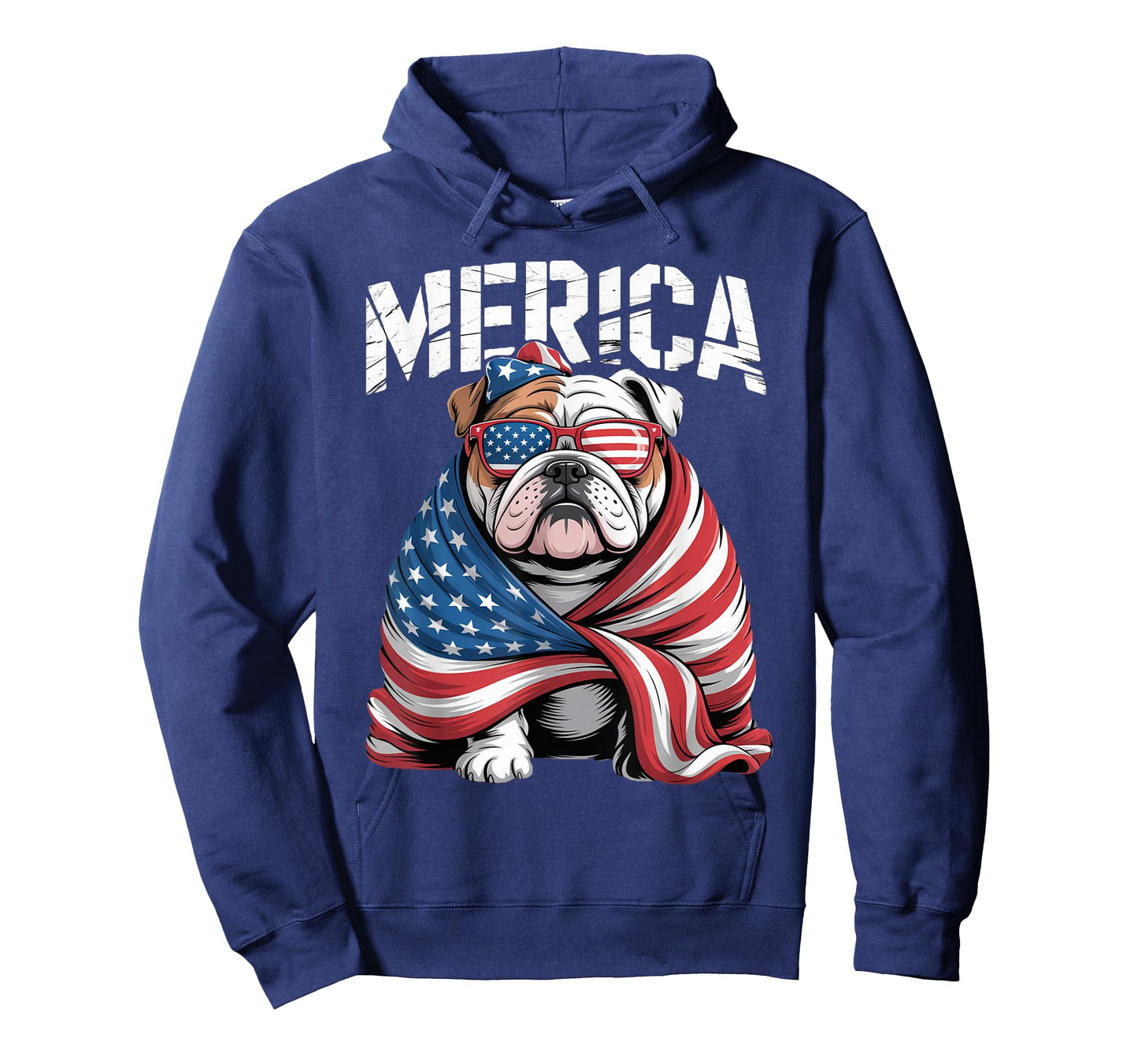Merica English Bulldog Patriotic American Flag 4th Of July T-Shirt