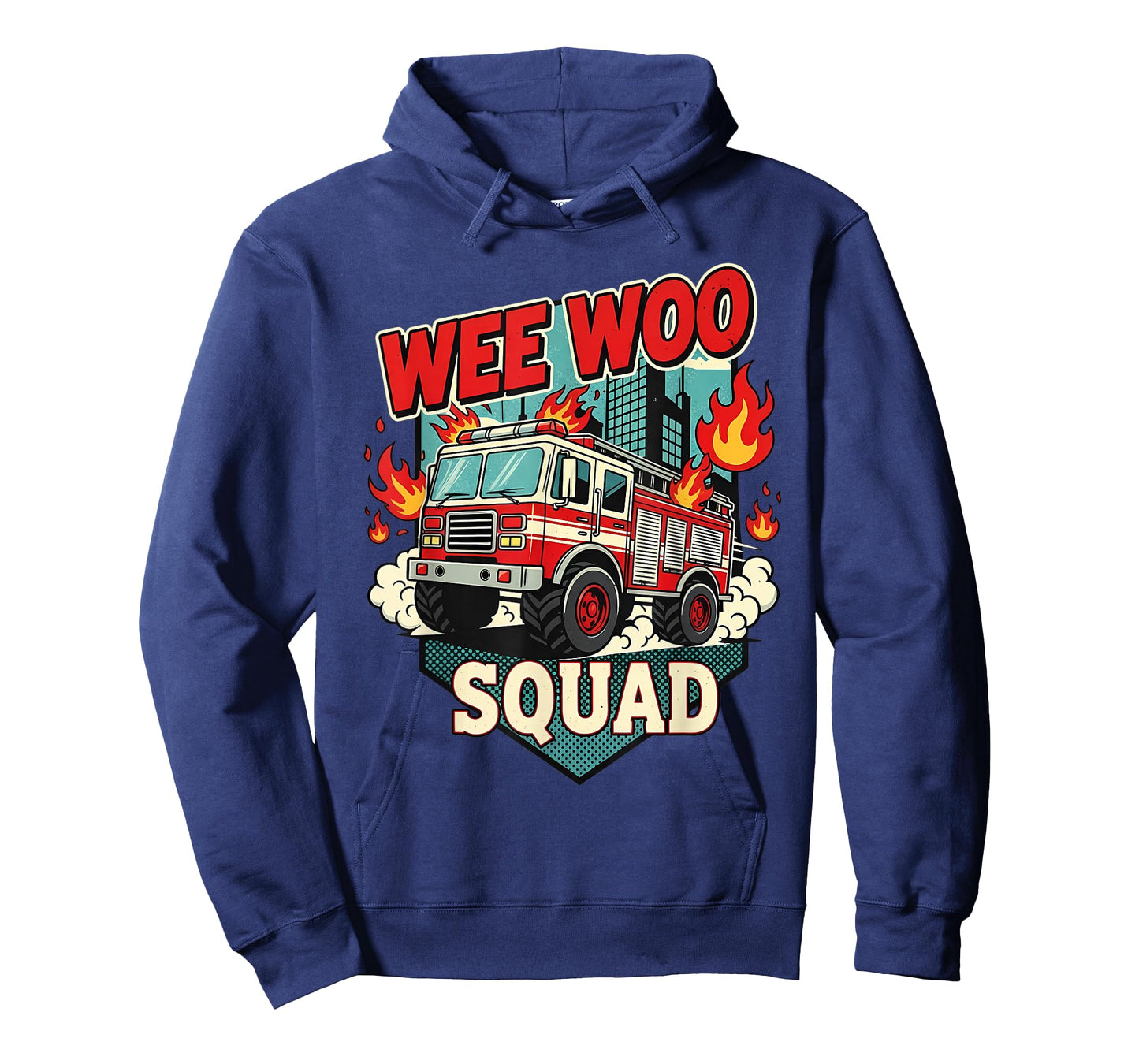 Funny Wee Woo Squad Fire Department Firefighter Fire Truck T-Shirt