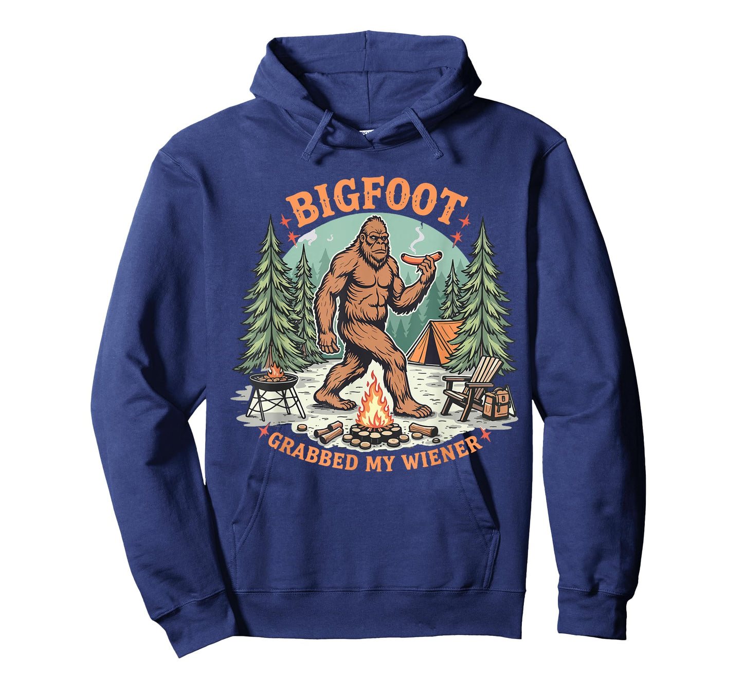 Funny Bigfoot Meme Sasquatch Men Bigfoot Grabbed My Wiener T-Shirt