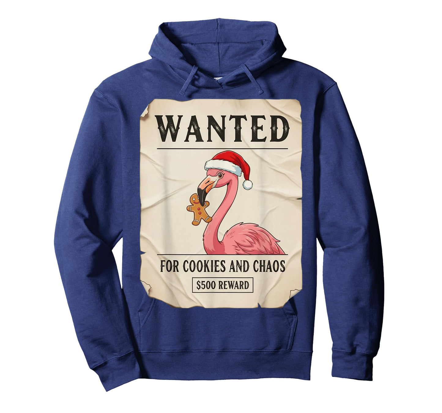 Wanted for Cookies and Chaos Funny Flamingo Christmas Pajama T-Shirt
