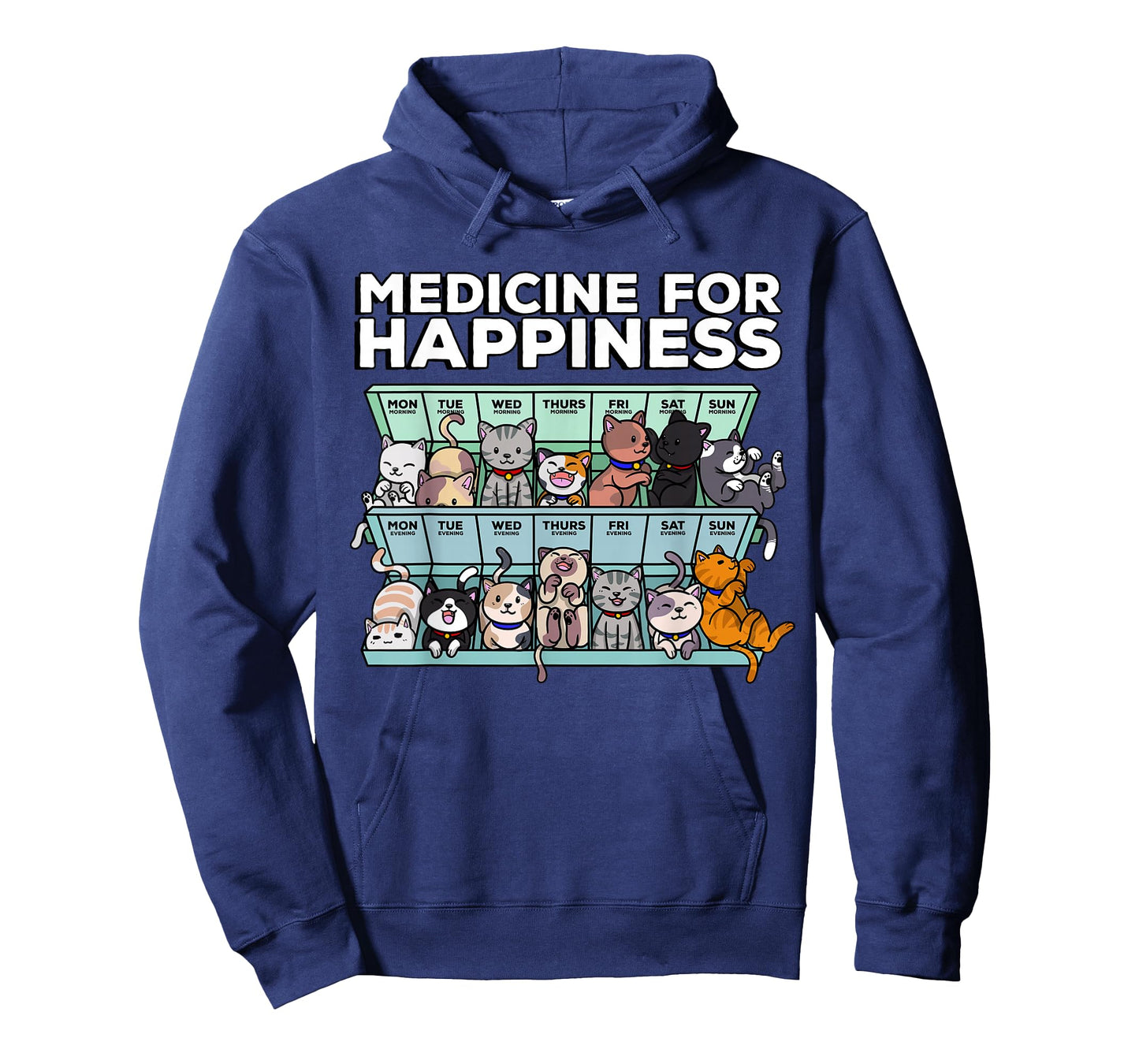 My Medicine for Happiness Called Cats Every Day Kitten cat T-Shirt Small