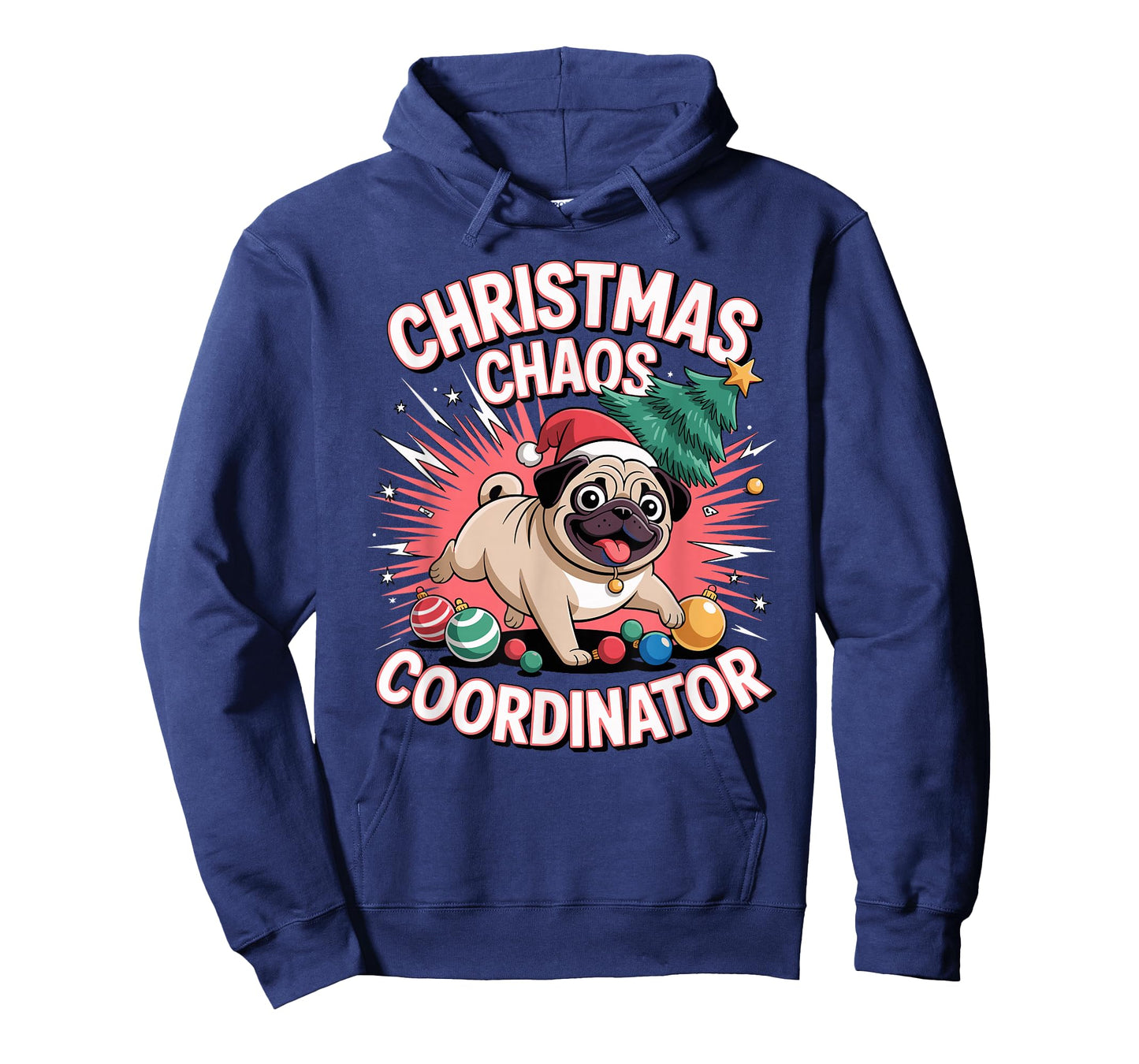 Christmas Chaos Coordinator Xmas Puppy Funny Christmas Pug T-Shirt