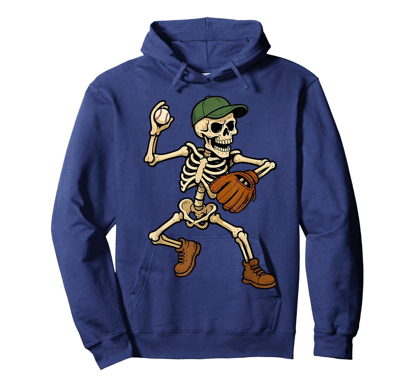 Halloween Skeleton Baseball Game Day Funny Men Boys Kids T-Shirt