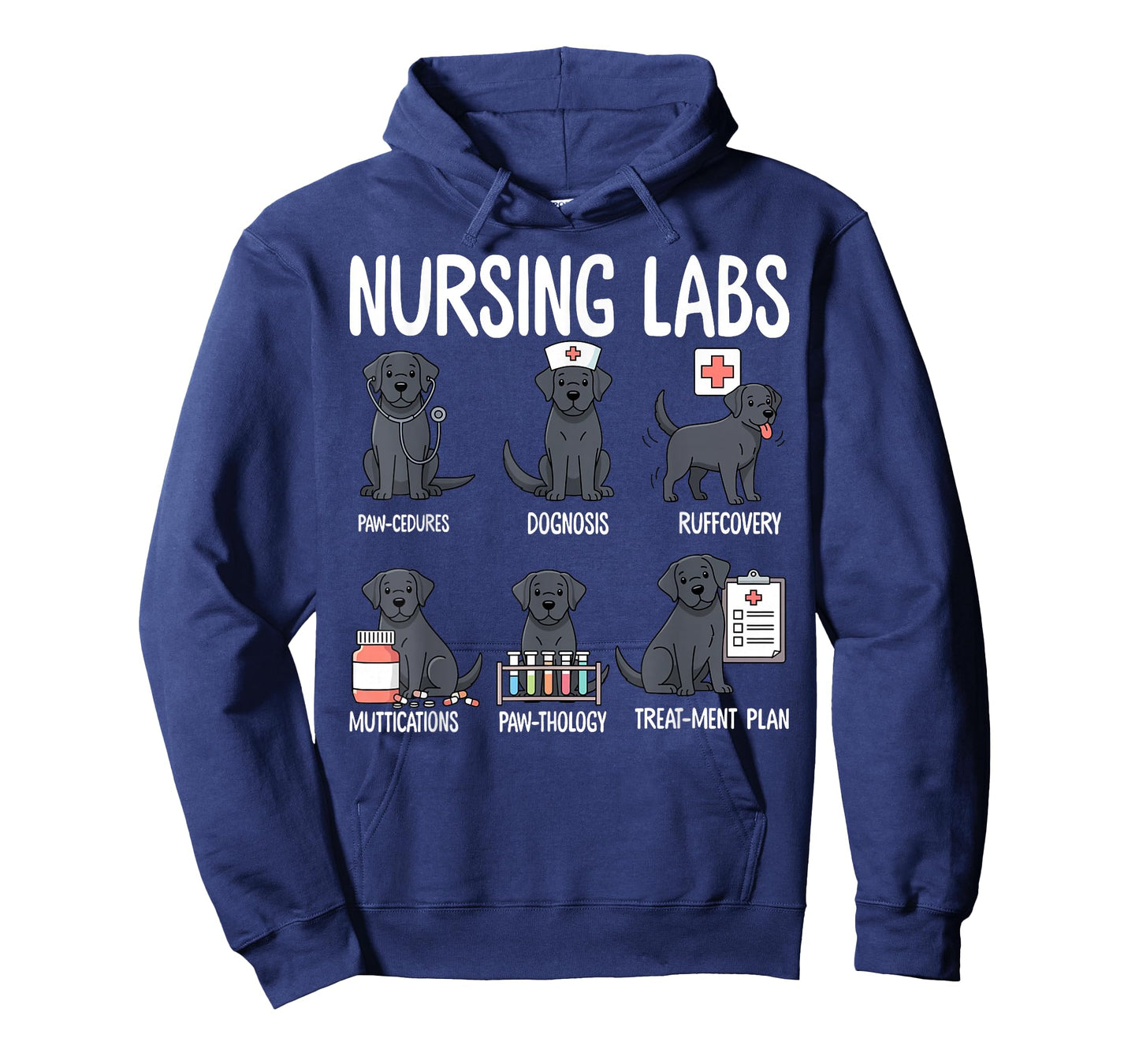 Funny Nursing Labs Funny Dog Puns Nurse Black Lab Dog Mom T-Shirt