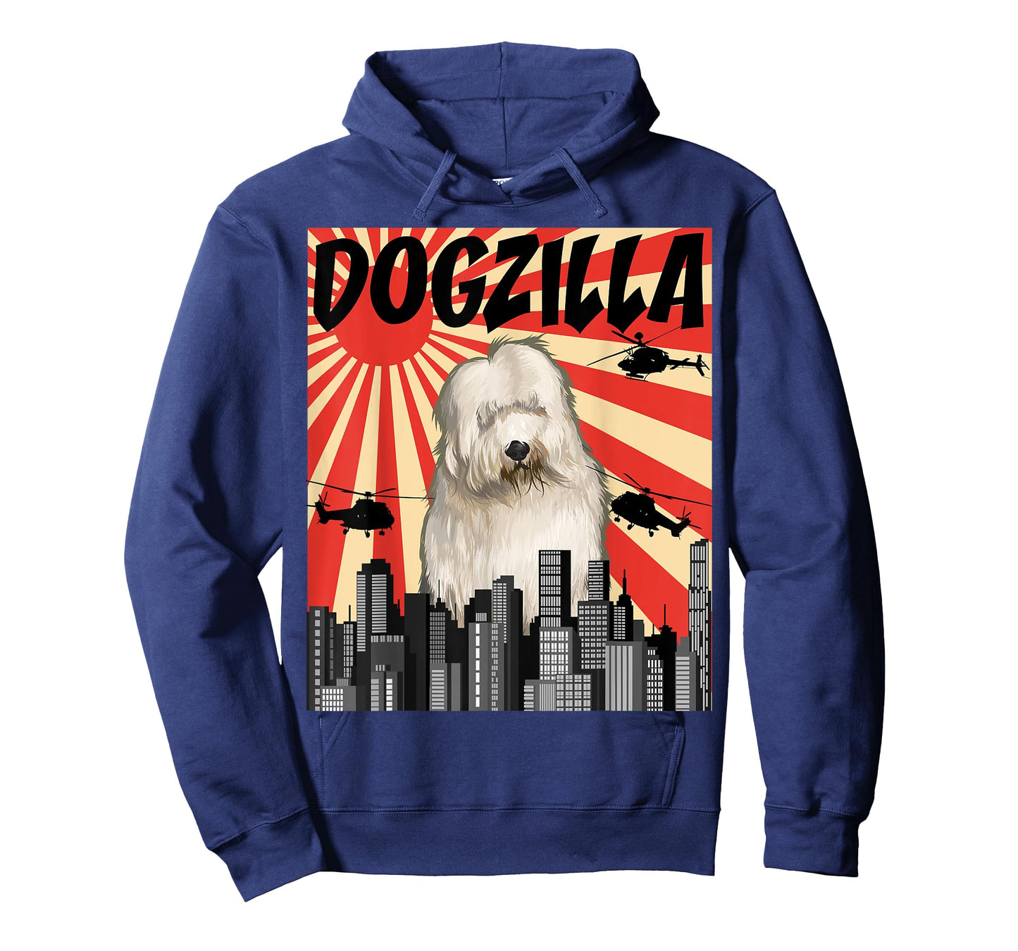 Funny Retro Japanese Dogzilla Old English Sheepdog T-Shirt