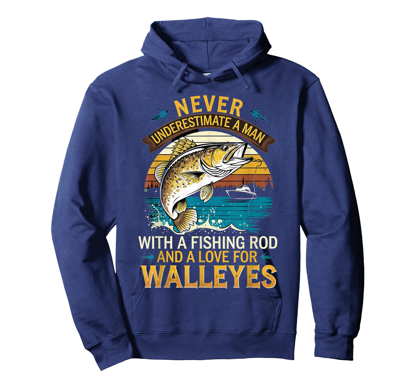 Angler Fisherman Never Underestimate A Man Walleye Fishing T-Shirt