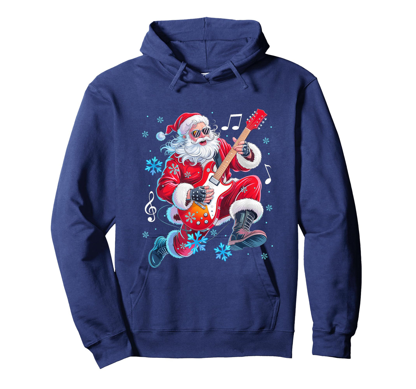 Christmas Santa Playing Guitar Rock Lover Guitarist Player T-Shirt