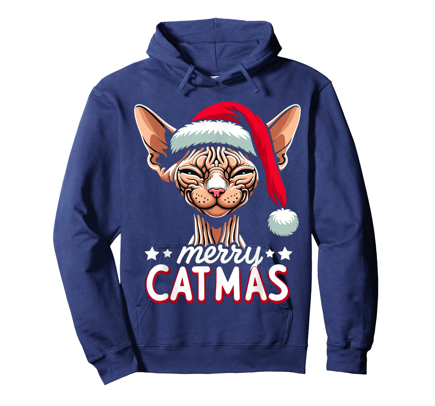 Christmas Sphynx Cat Merry Catmas Santa Hat Xmas T-Shirt